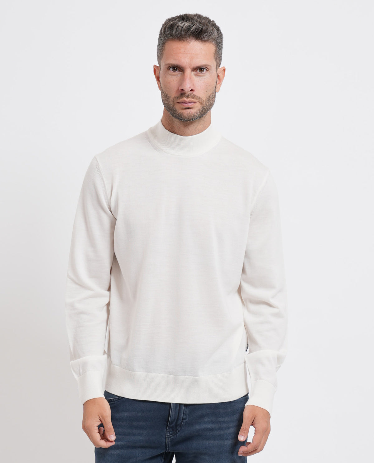 Maglione a lupetto Boss uomo in lana extrafine 