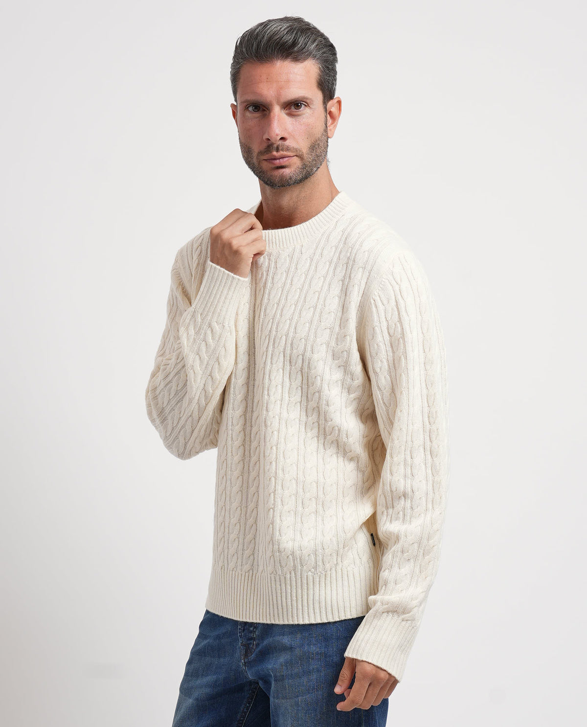 Maglione uomo Boss con lavorazione a trecce 