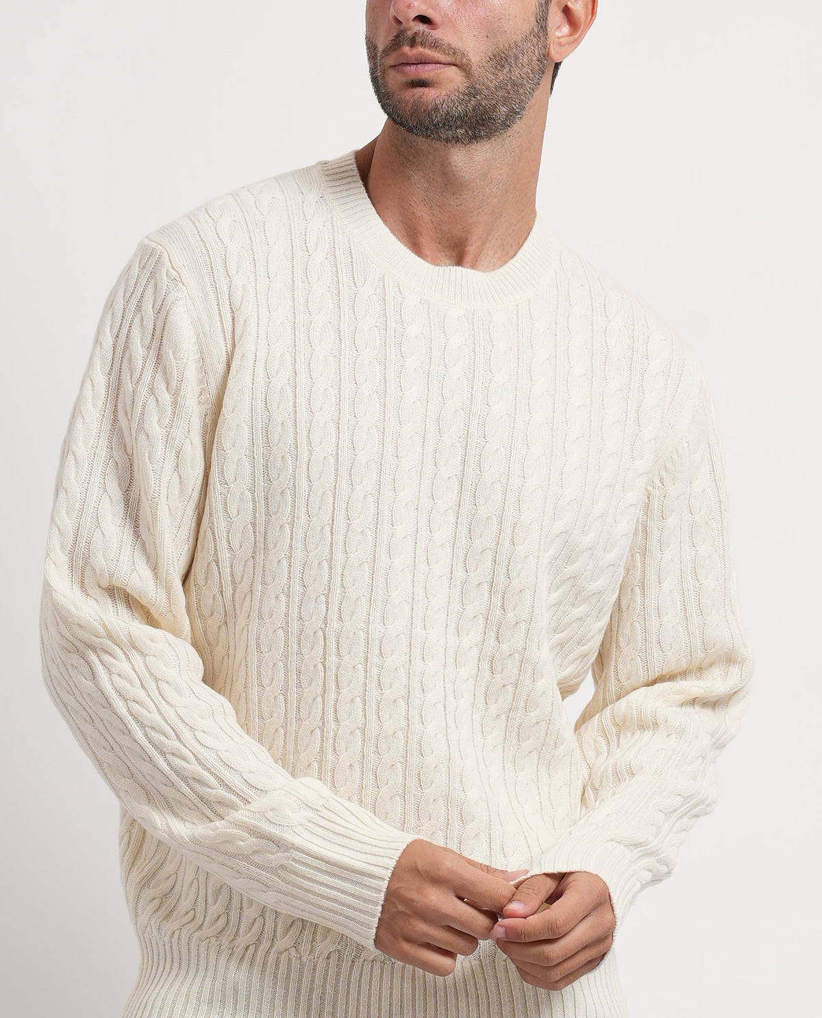 Maglione uomo Boss con lavorazione a trecce 