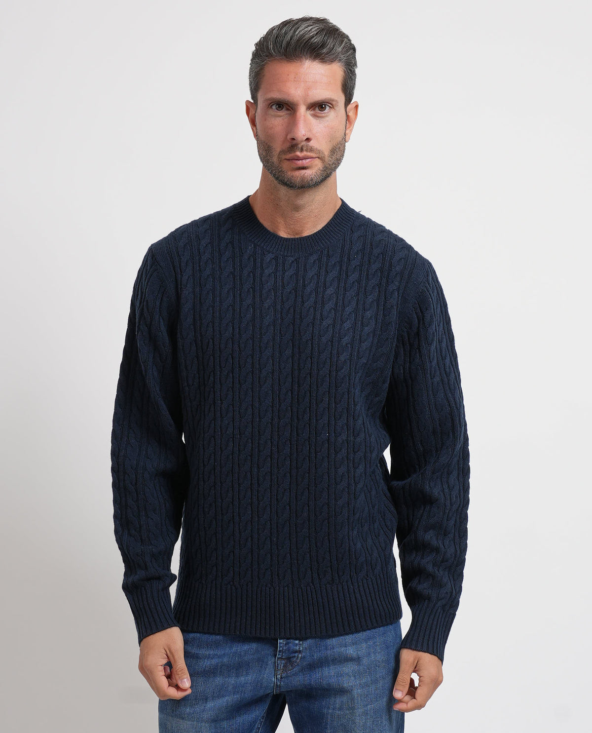 Maglione uomo Boss con lavorazione a trecce 