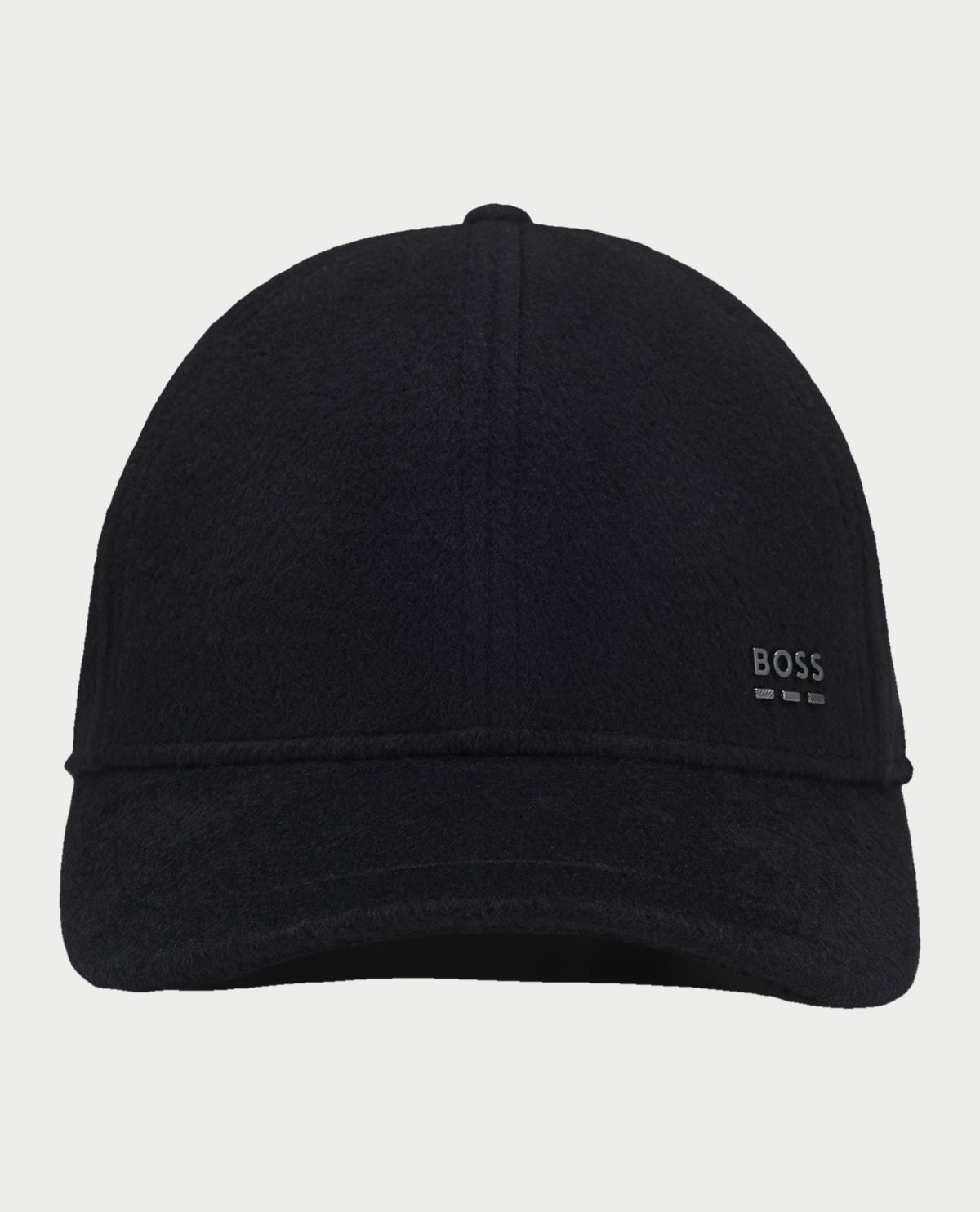 Cappellino uomo Boss in misto lana e seta con logo in metallo<BR/> 