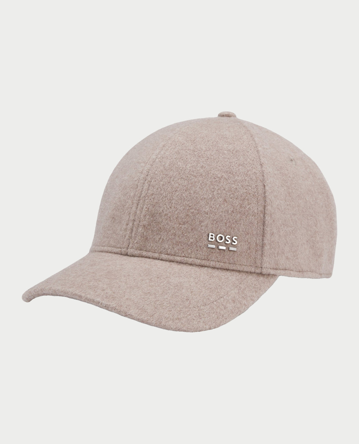 Cappellino uomo Boss in misto lana e seta con logo in metallo<BR/> 