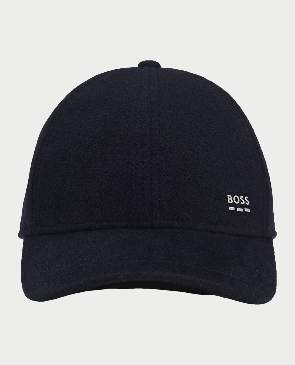 Cappellino uomo Boss in misto lana e seta con logo in metallo<BR/> 
