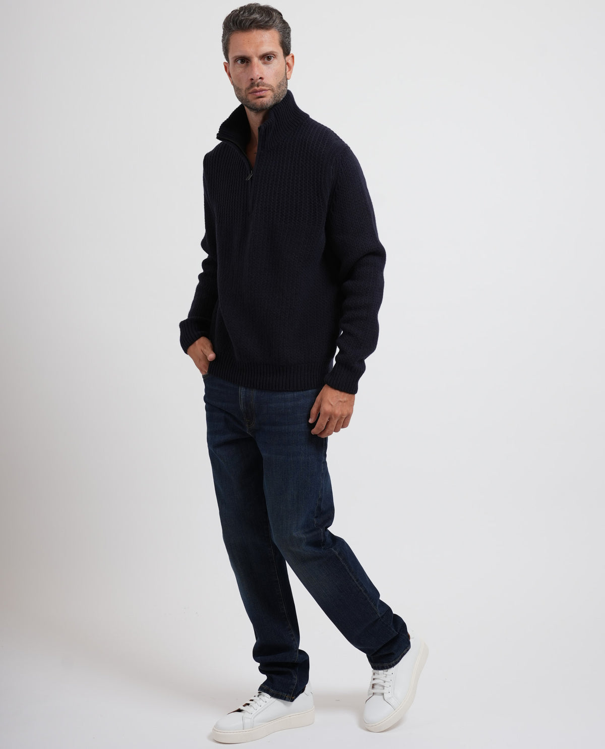Maglione uomo Boss a mezza zip 