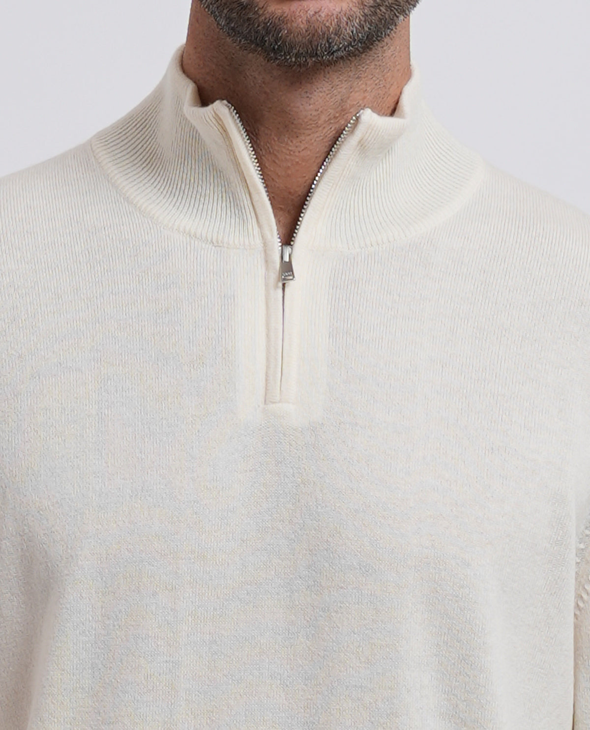 Maglione con zip Boss uomo in lana e cashmere 