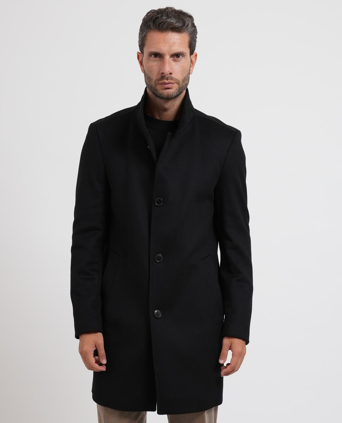 Cappotto slim fit Boss uomo in tessuto italiano 