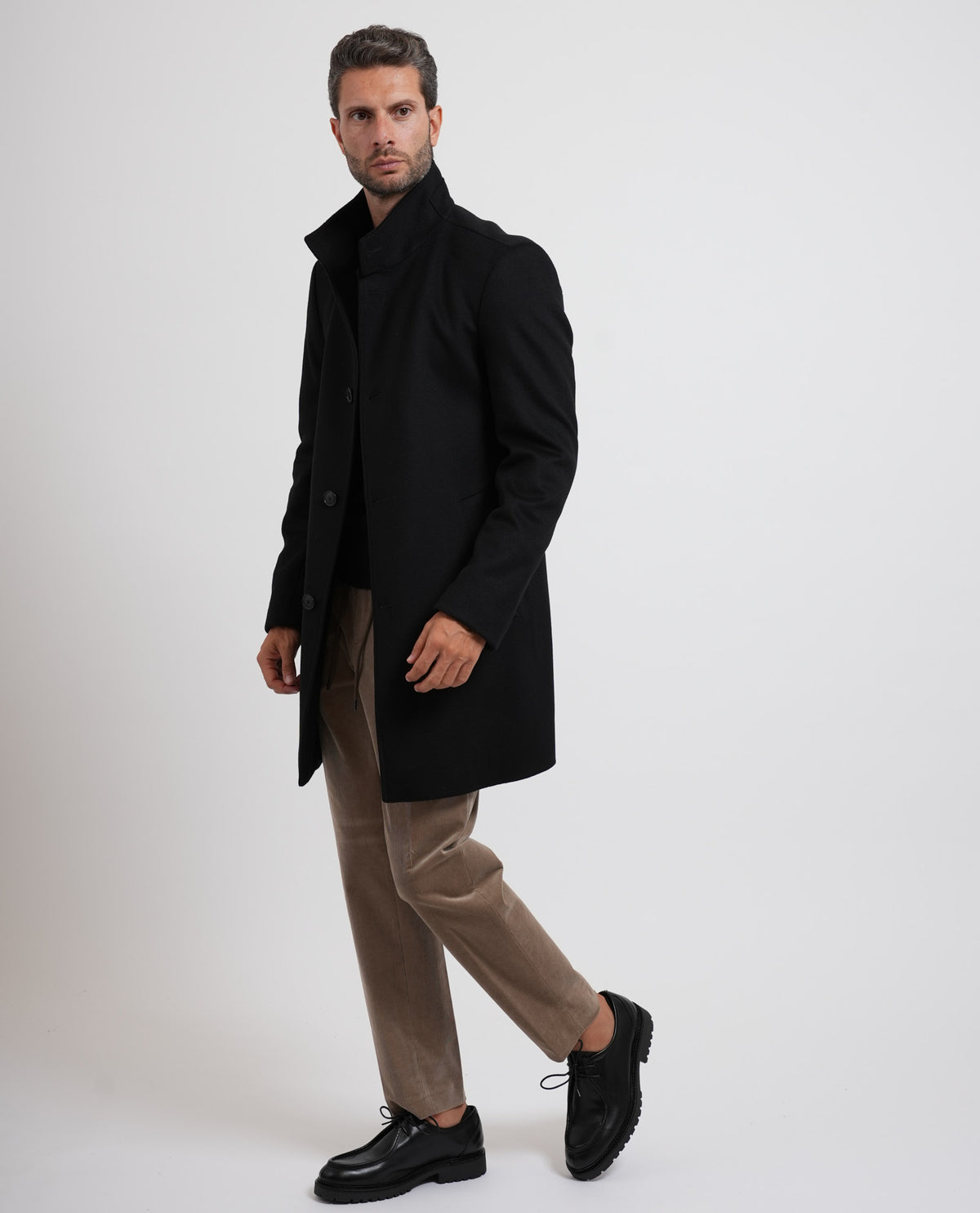 Cappotto slim fit Boss uomo in tessuto italiano 