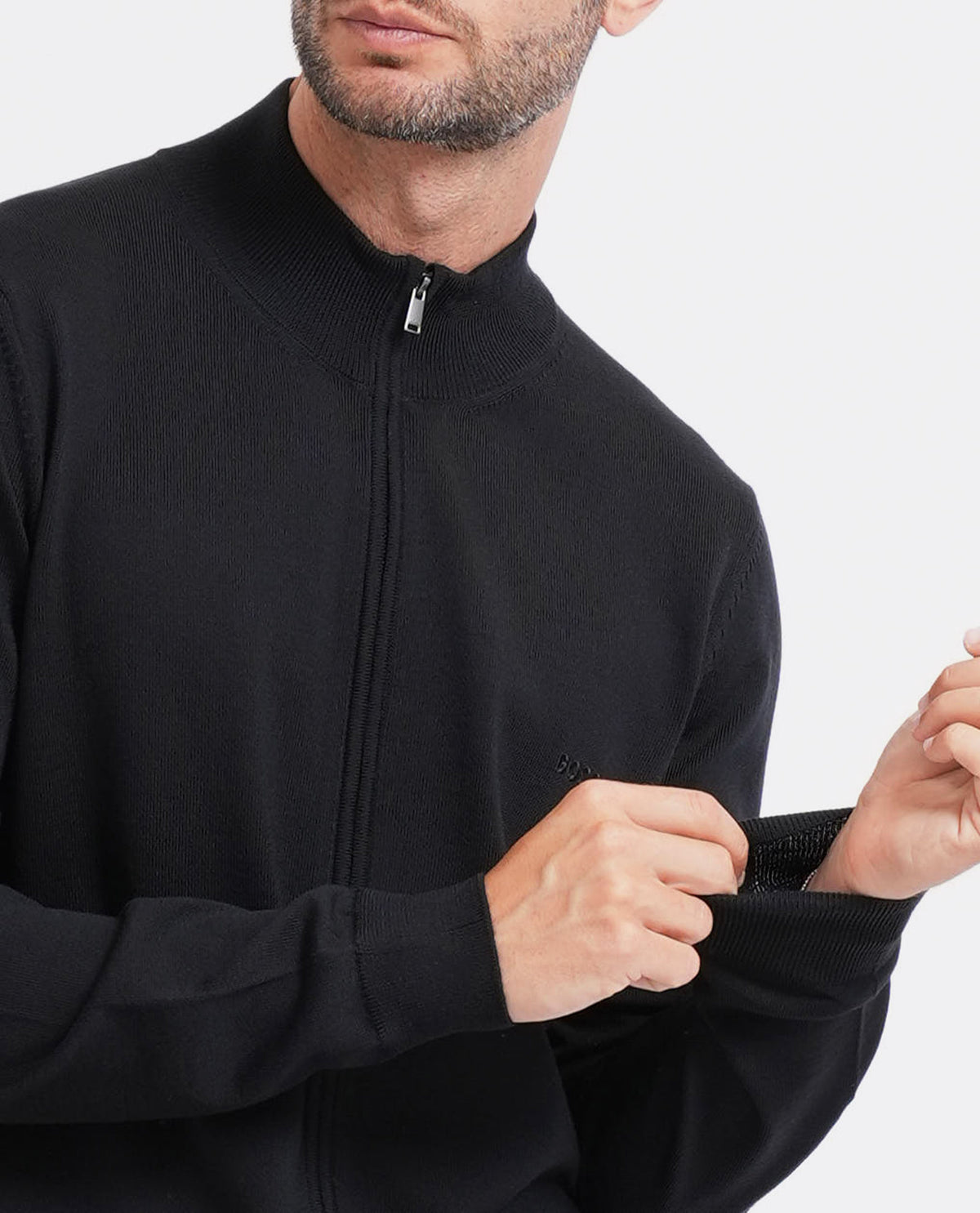 Cardigan uomo Boss fullzip e con logo ricamato 