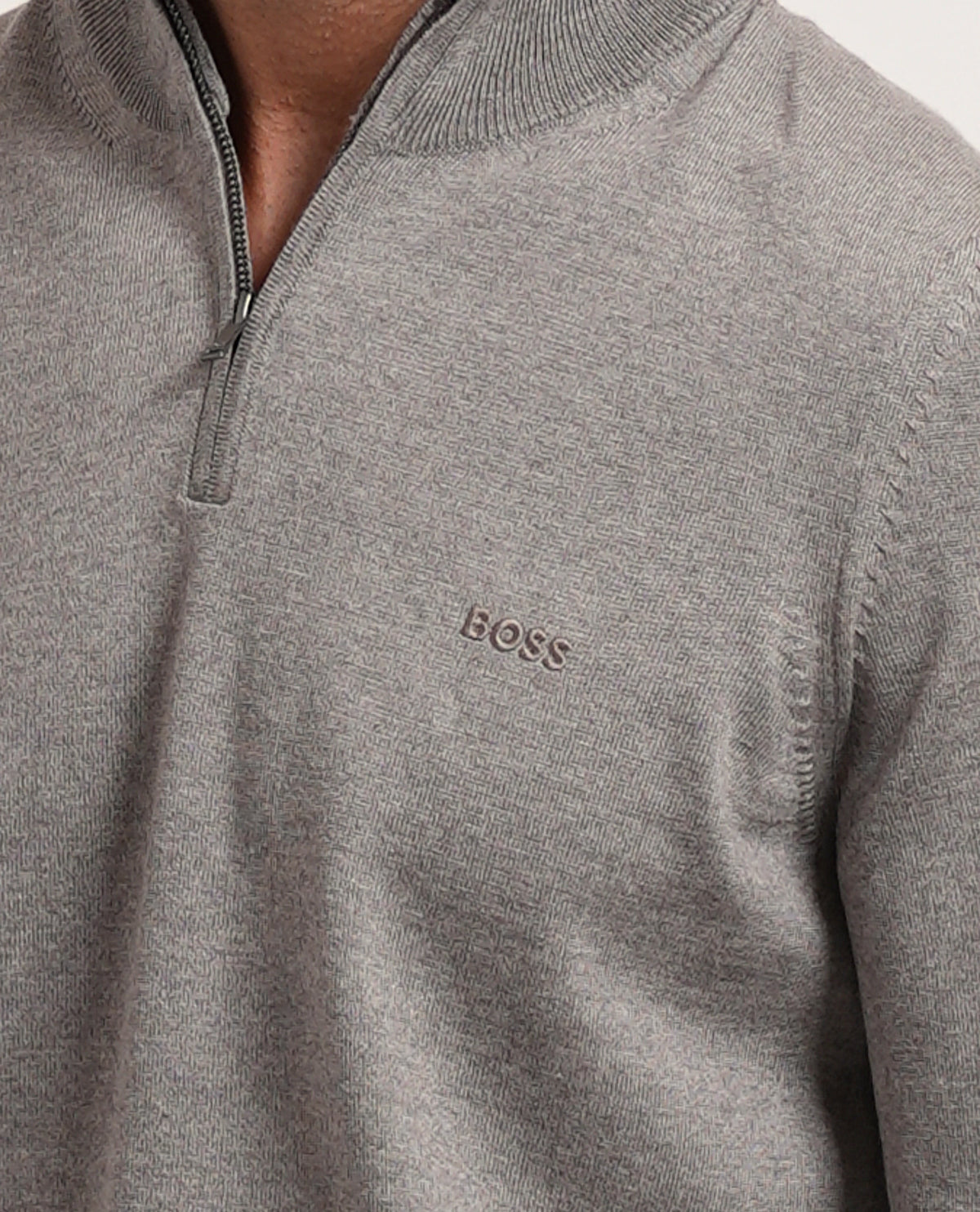 Maglione uomo Boss in lana con mezza zip 