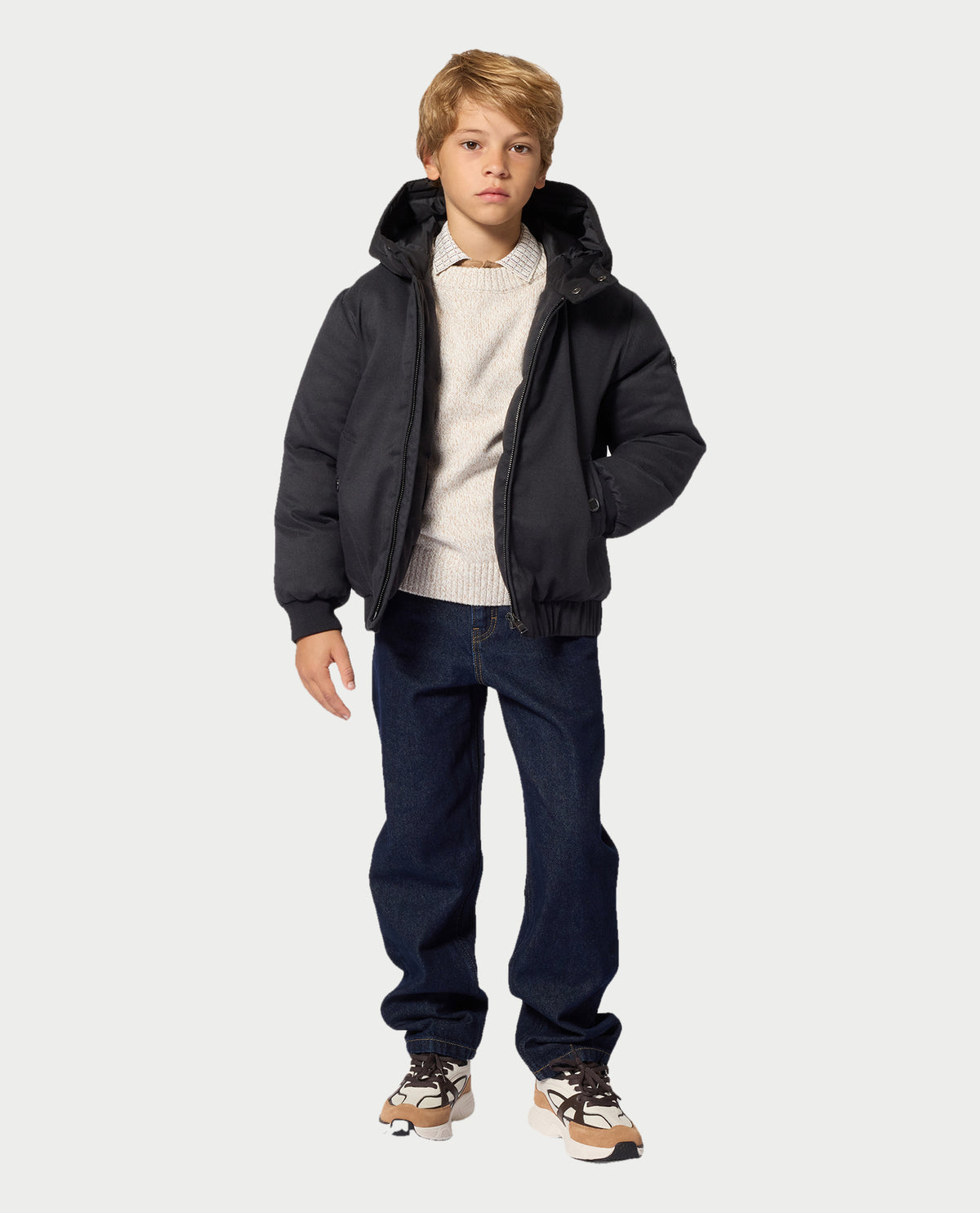 Jeans bambino Boss a 5 tasche in lavaggio scuro 