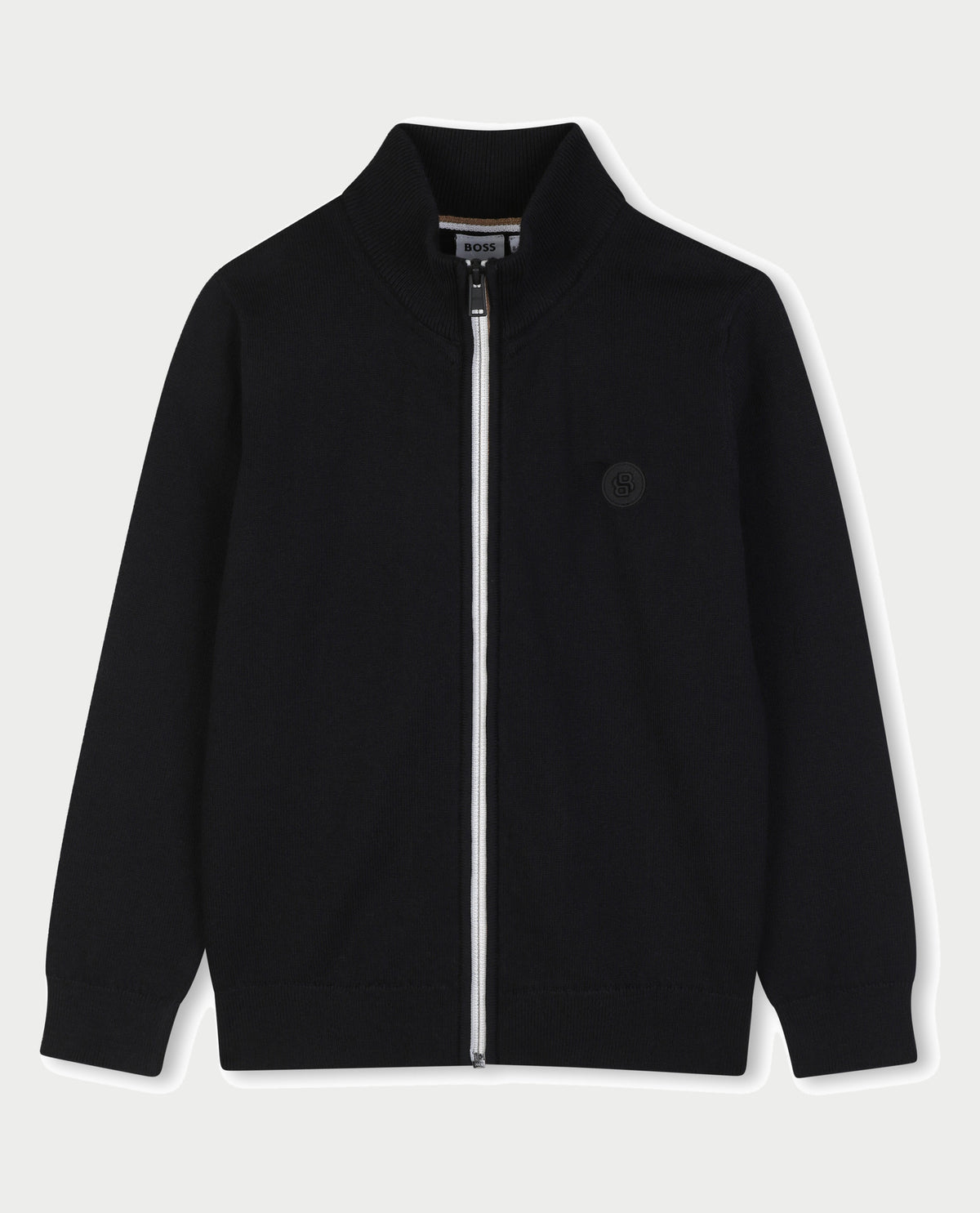 Cardigan bambino Boss fullzip e logo 