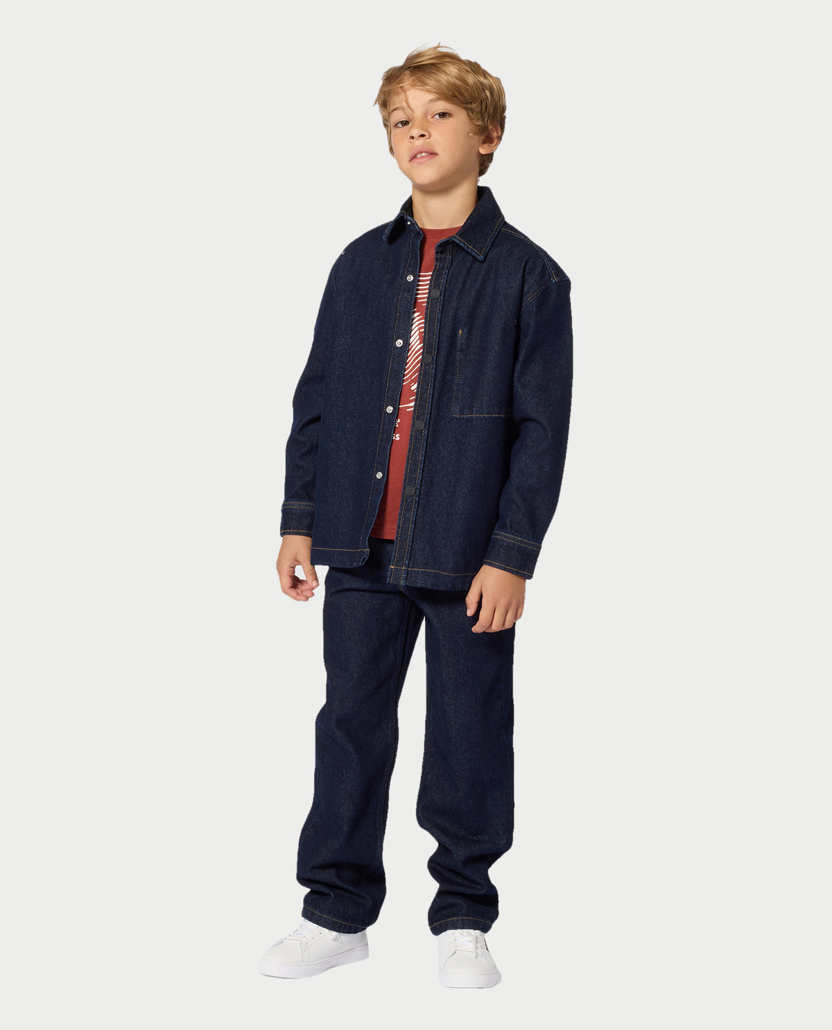 Camicia in denim Boss bambino con bottoni 