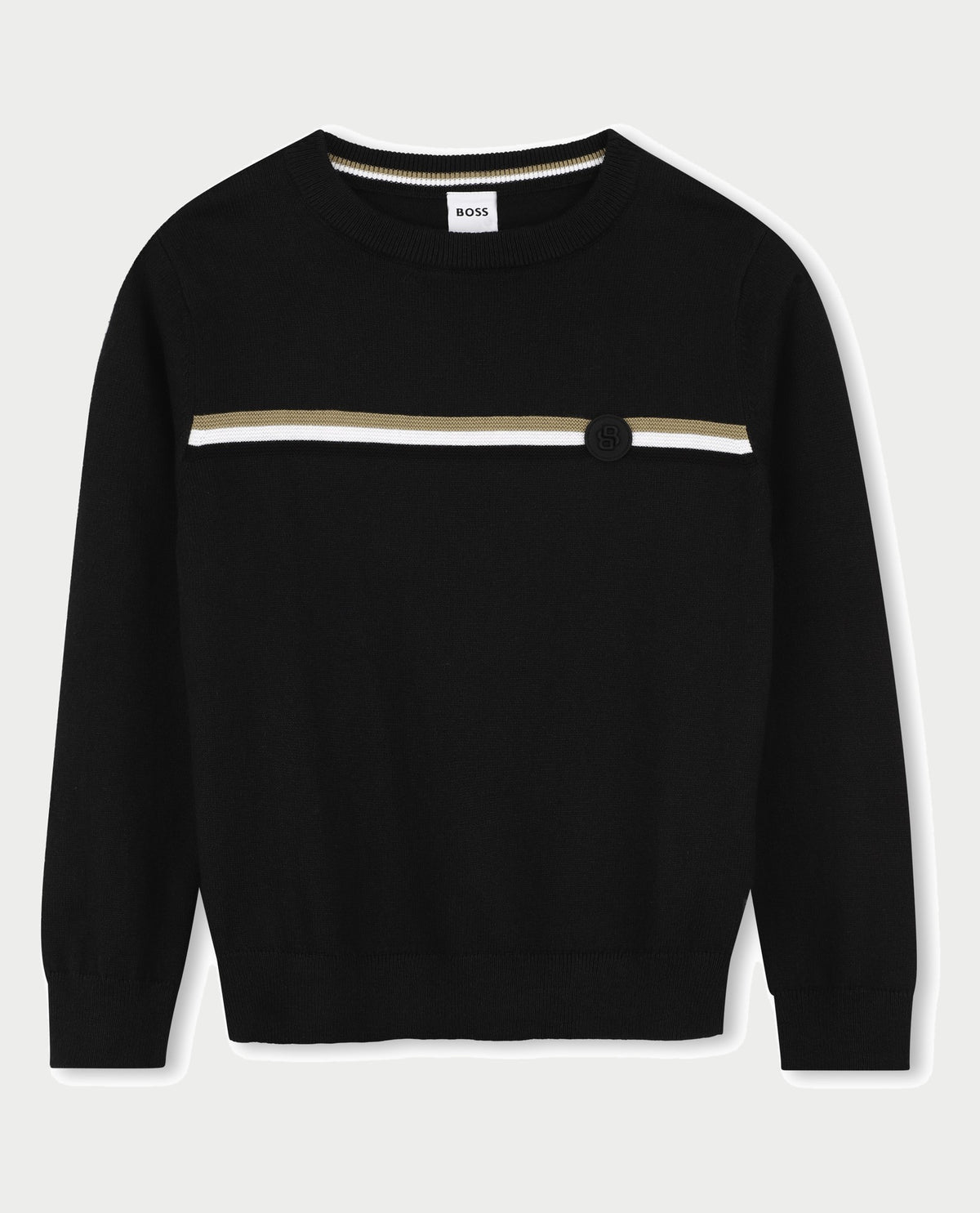 Maglione girocollo bambino Boss con righe 
