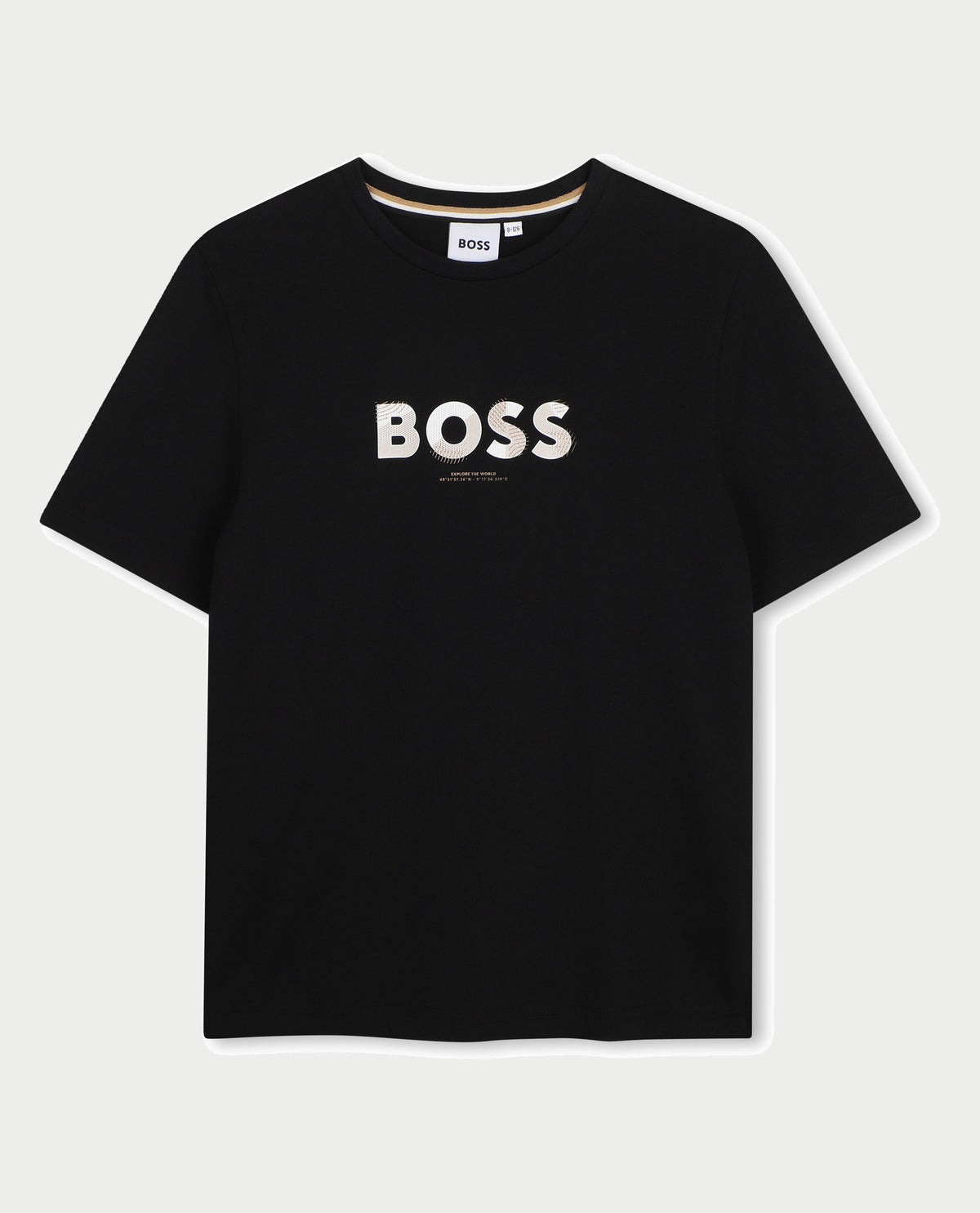T-shirt girocollo bambino Boss con logo 