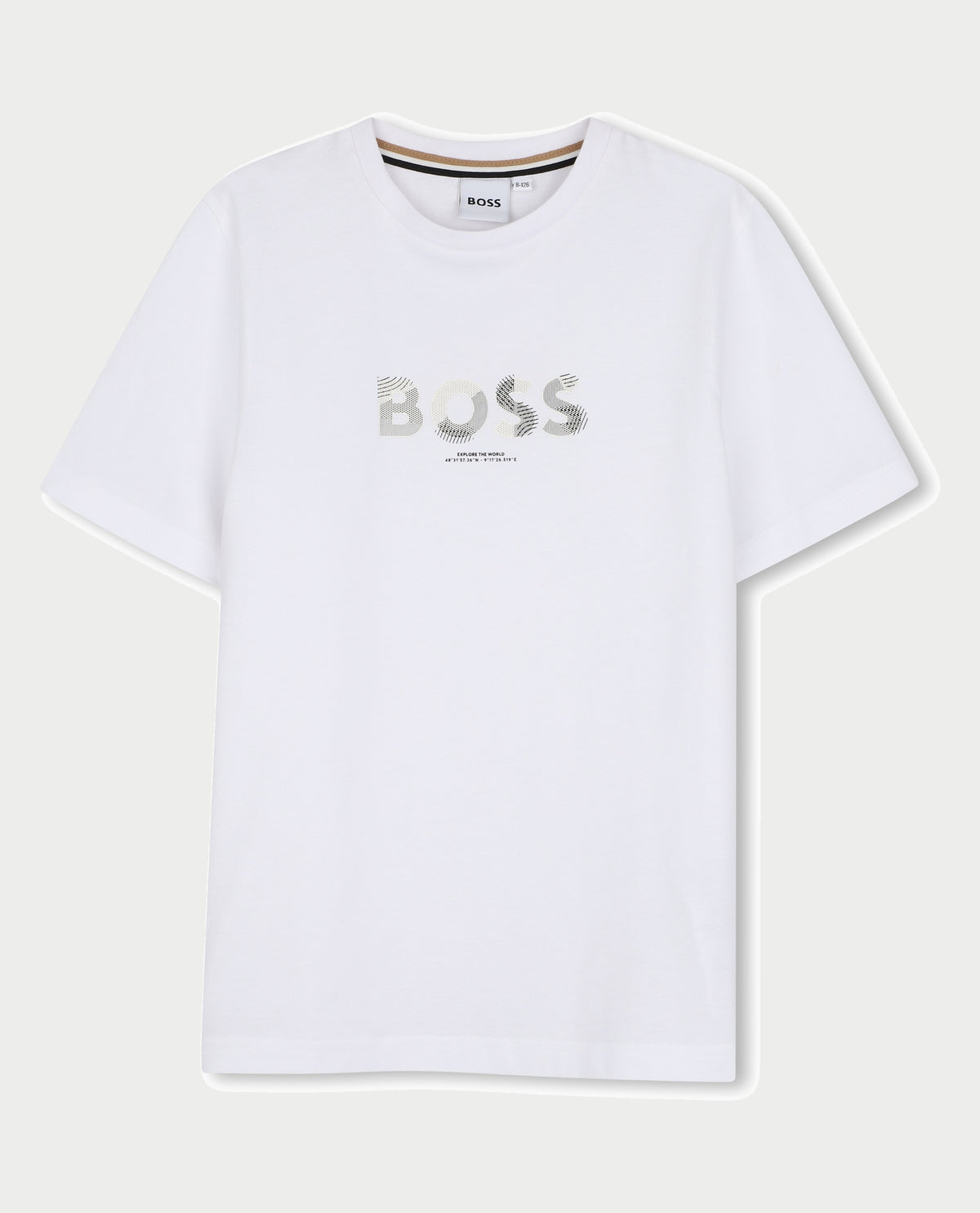 T-shirt girocollo bambino Boss con logo 