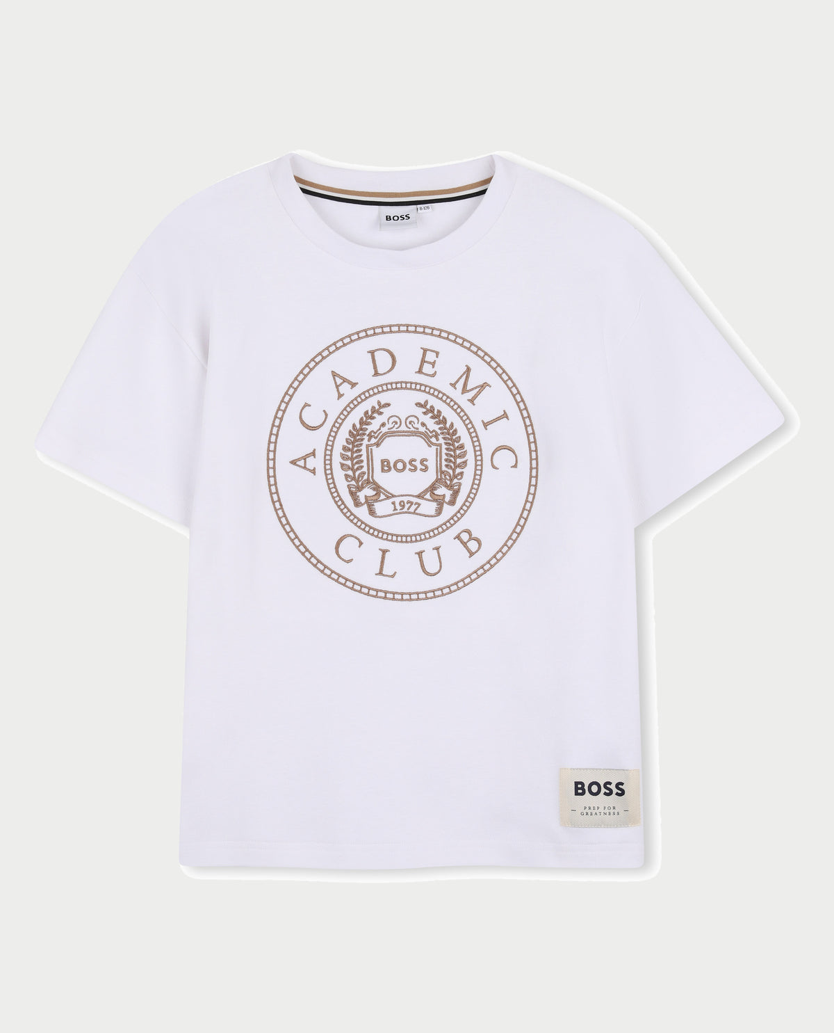 T-shirt bambino Boss con stampa frontale 