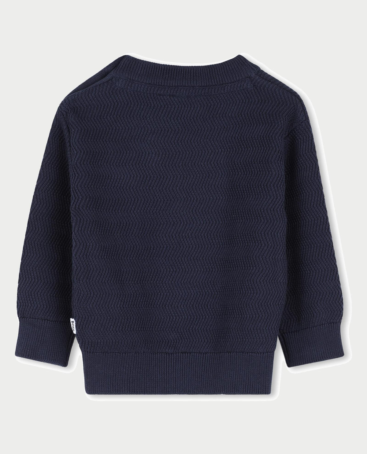Maglione girocollo Boss bambino con bottoni su spalla 