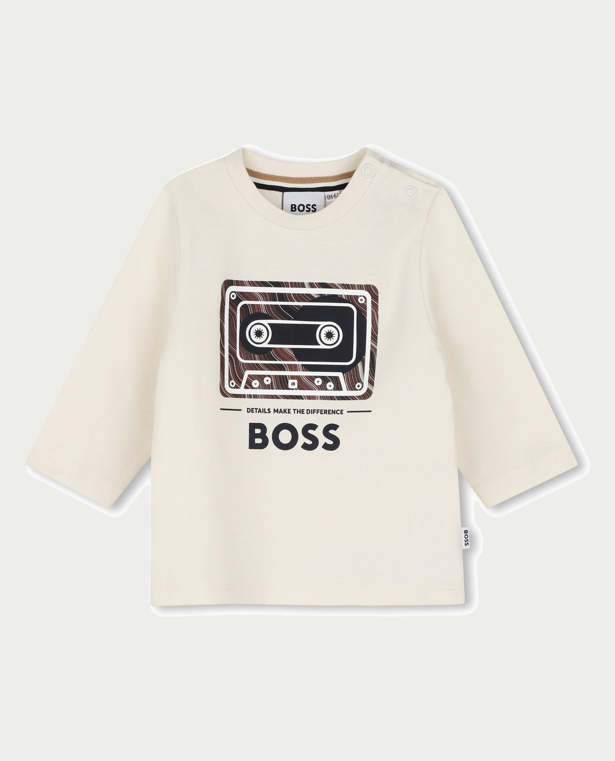 Maglia a maniche lunghe Boss bambino con stampa 