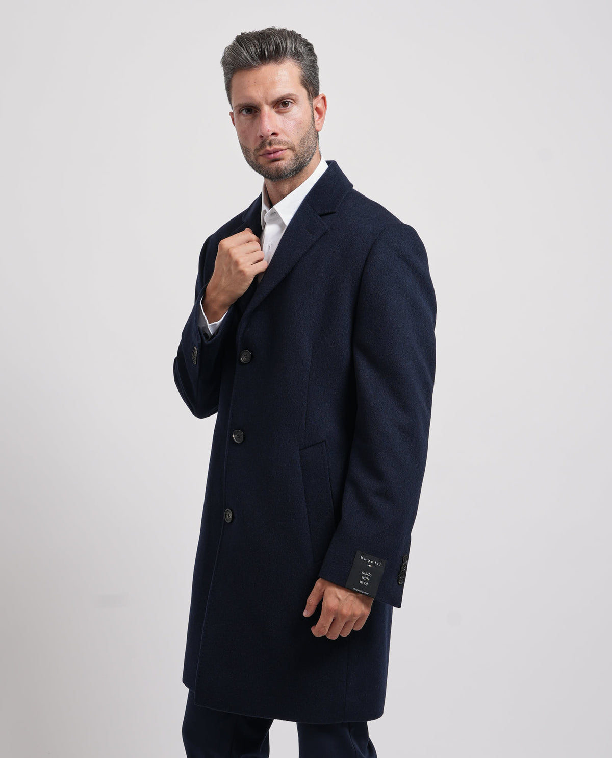 Cappotto uomo Bugatti in misto lana e cashmere 