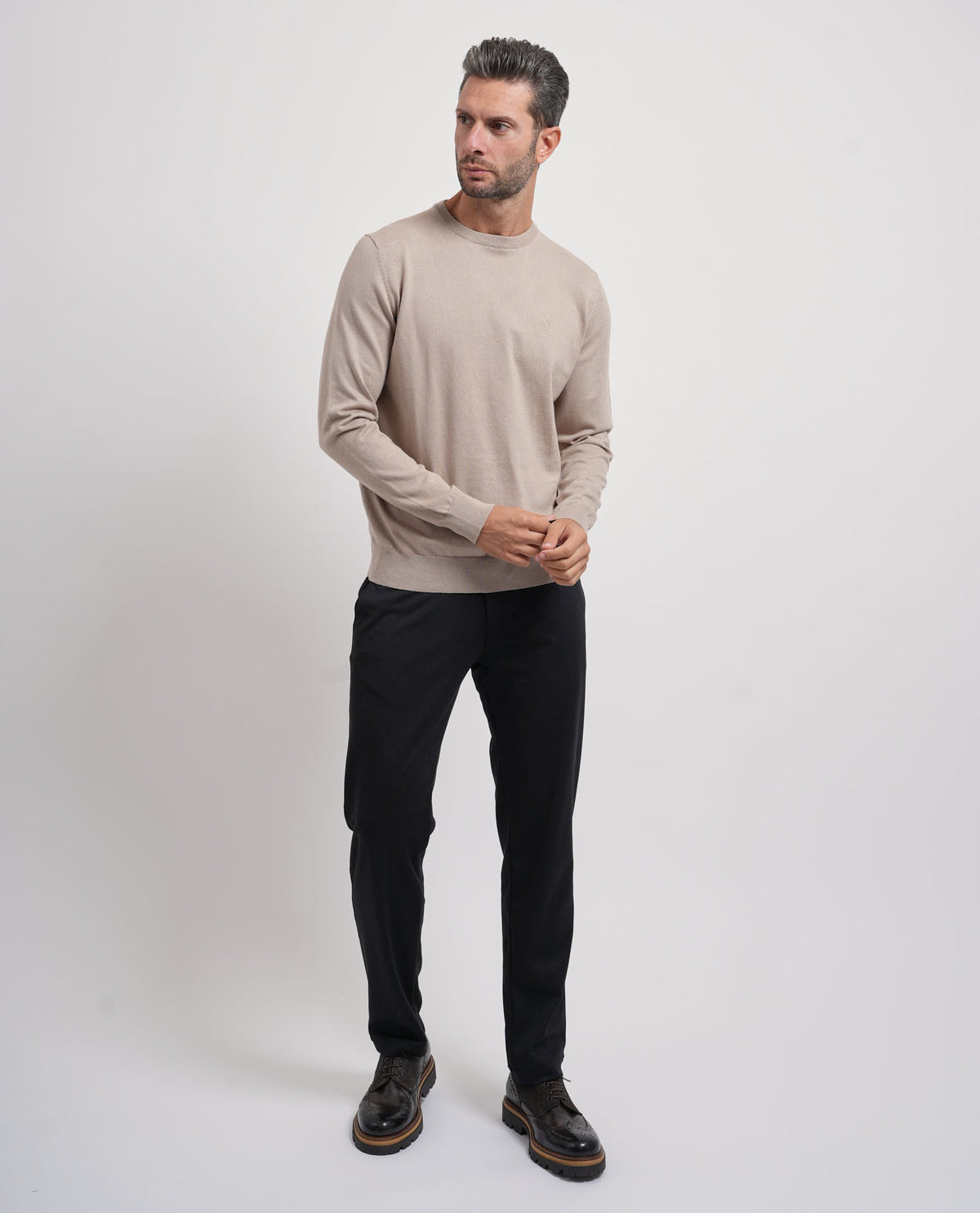 Maglione giorocollo uomo Bugatti in misto cashmere 