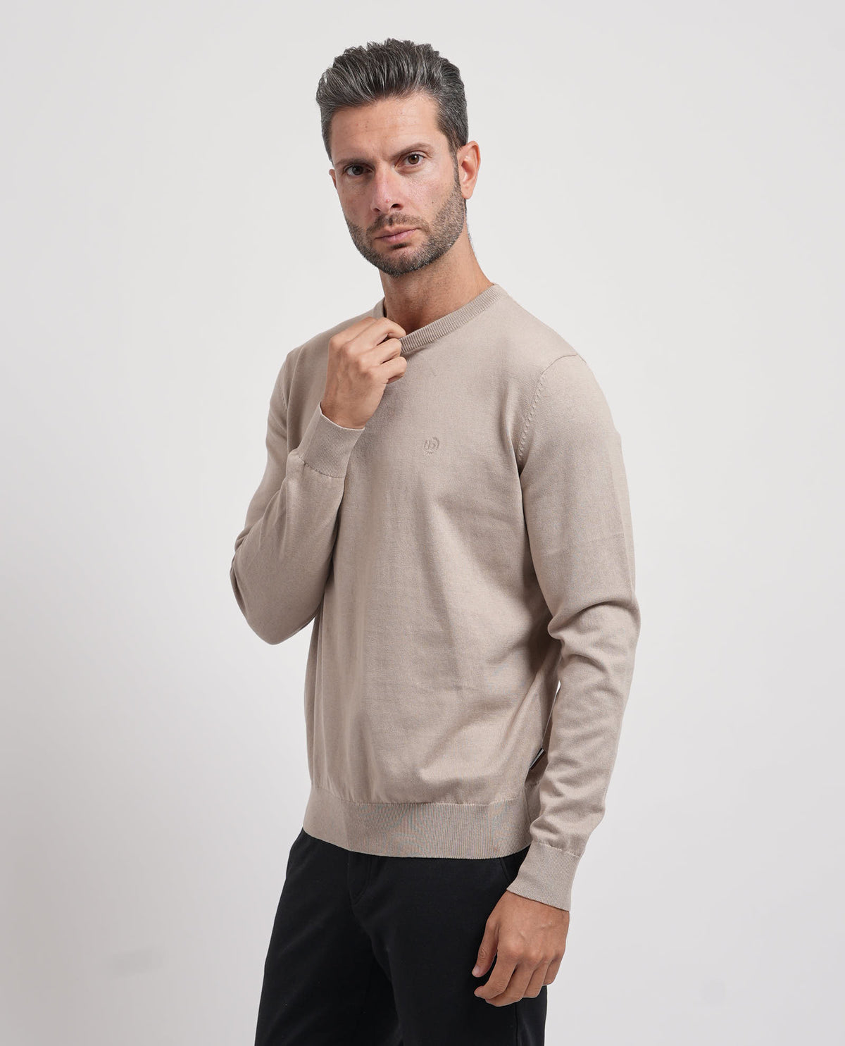 Maglione giorocollo uomo Bugatti in misto cashmere 