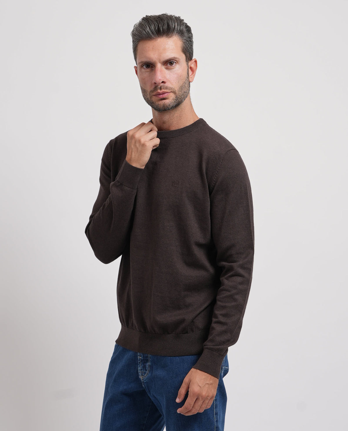 Maglione giorocollo uomo Bugatti in misto cashmere 