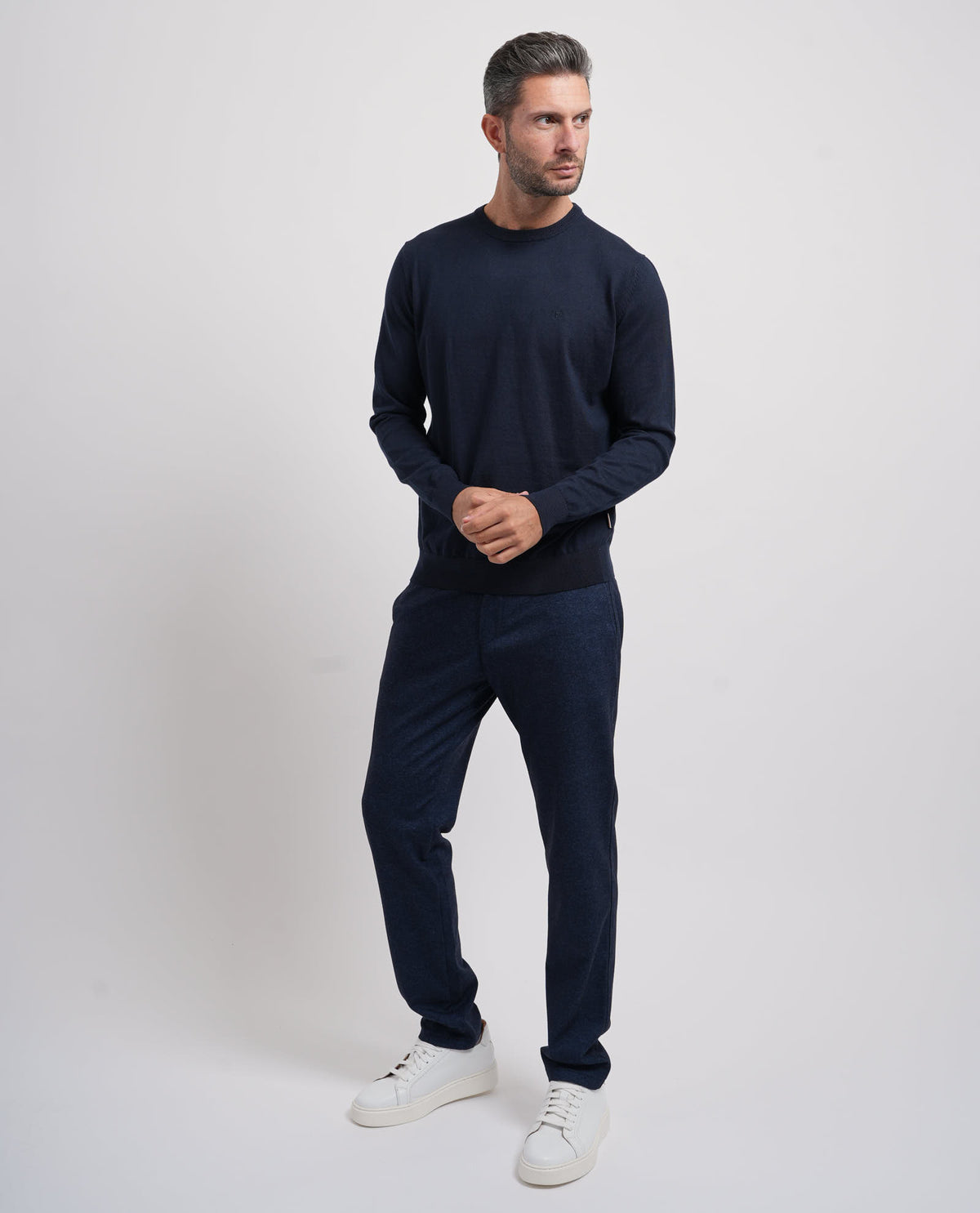 Maglione giorocollo uomo Bugatti in misto cashmere 