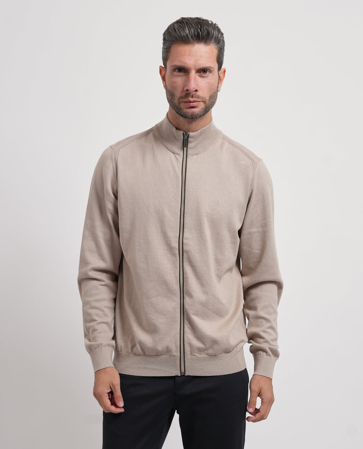 Maglione uomo Bugatti fullzip in cotone e cashmare 