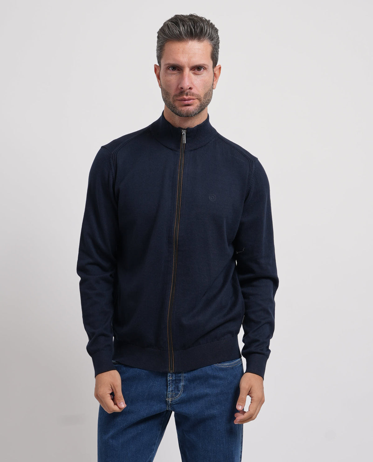 Maglione uomo Bugatti fullzip in cotone e cashmare 