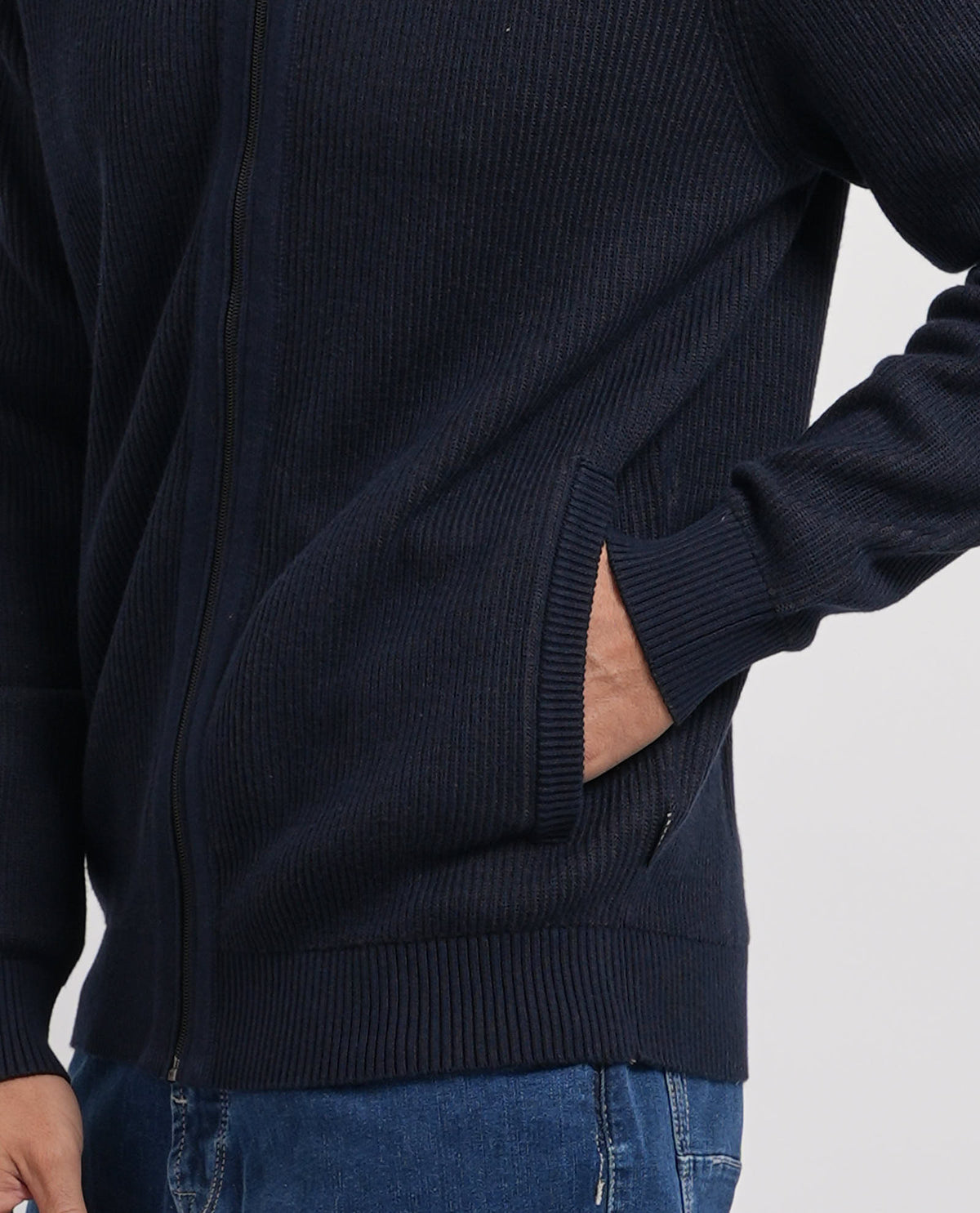 Maglione uomo Bugatti fullzip in cotone e cashmare 