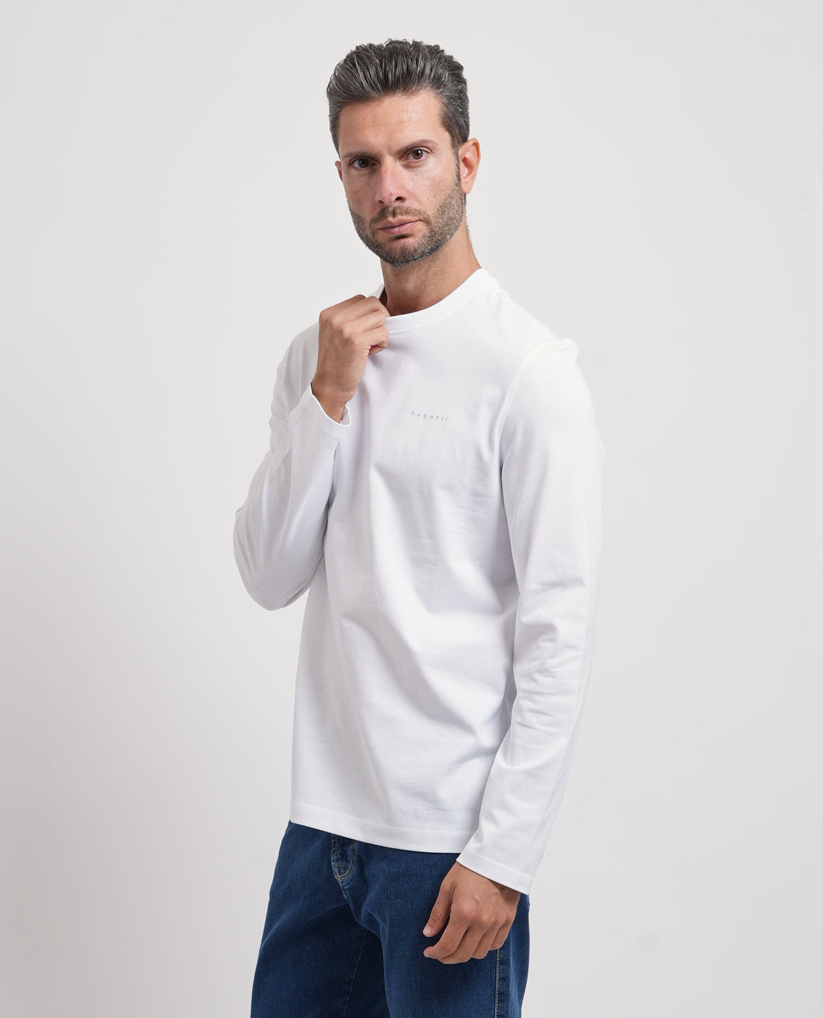Maglia a manica lunga Bugatti uomo con logo 