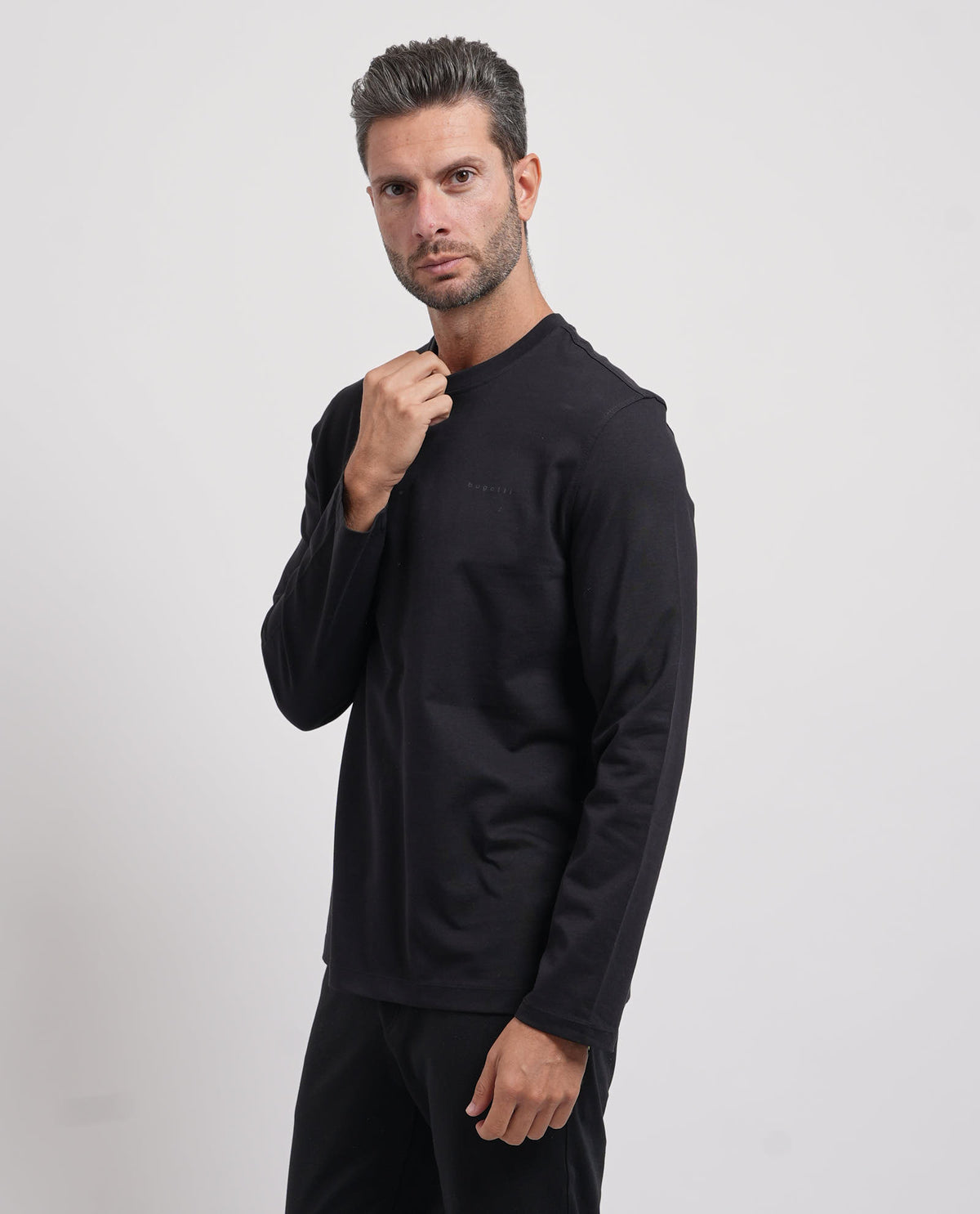 Maglia a manica lunga Bugatti uomo con logo 