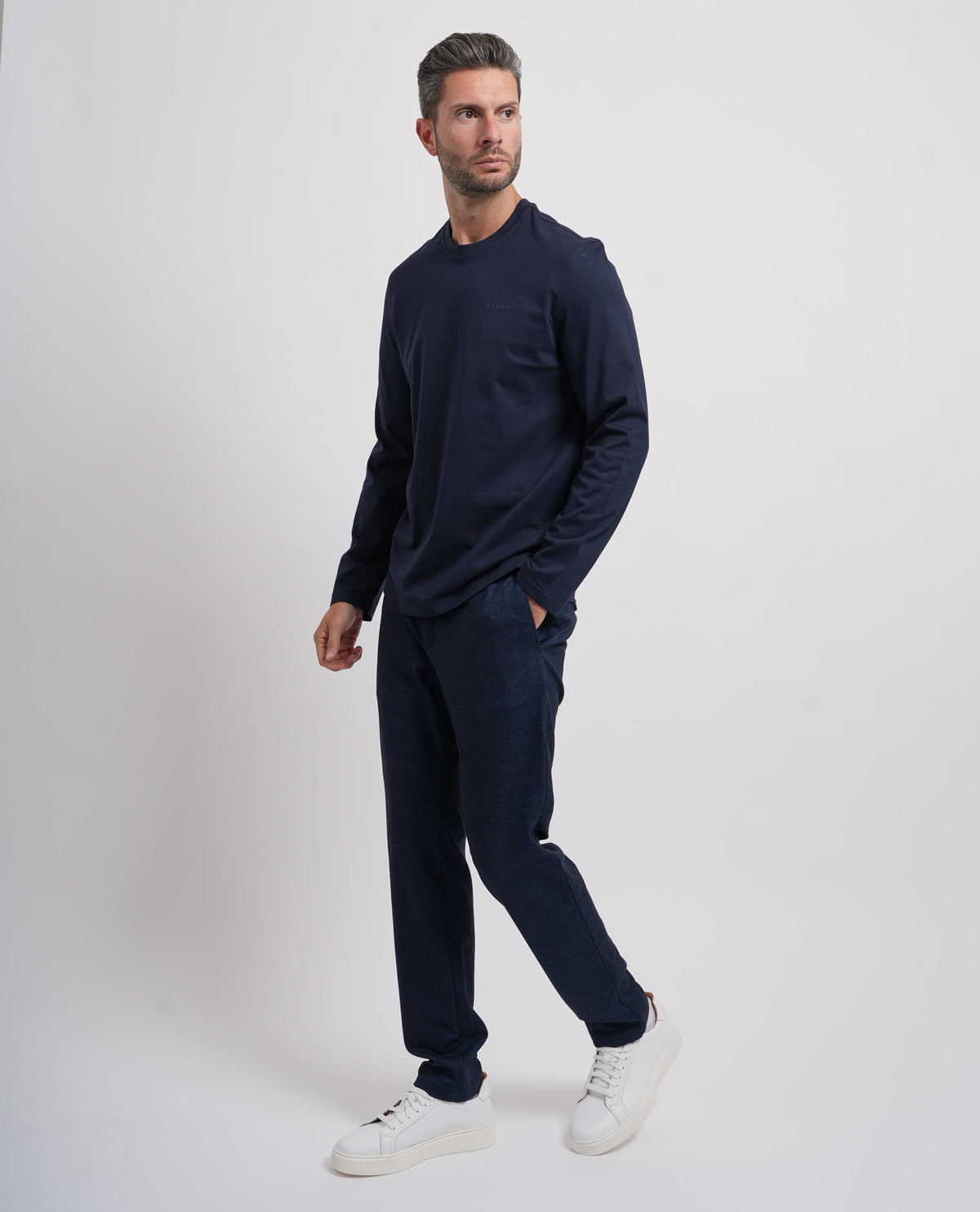 Maglia a manica lunga Bugatti uomo con logo 