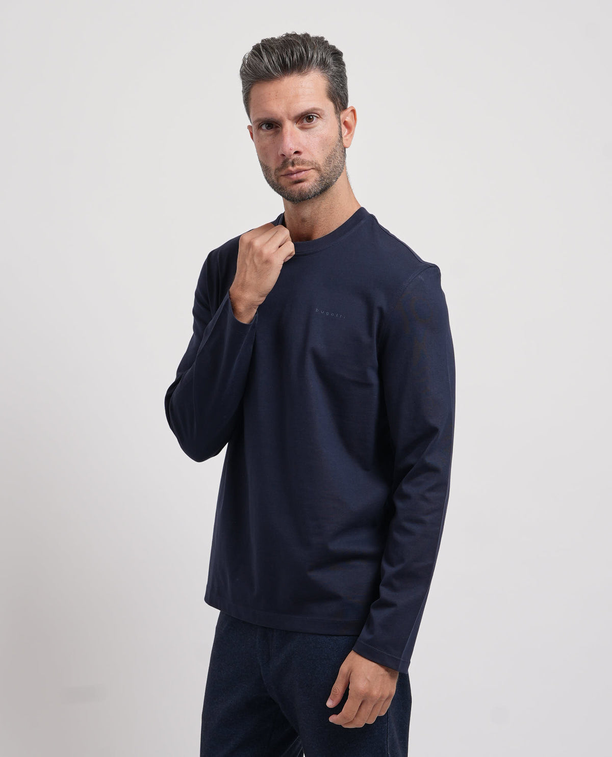Maglia a manica lunga Bugatti uomo con logo 