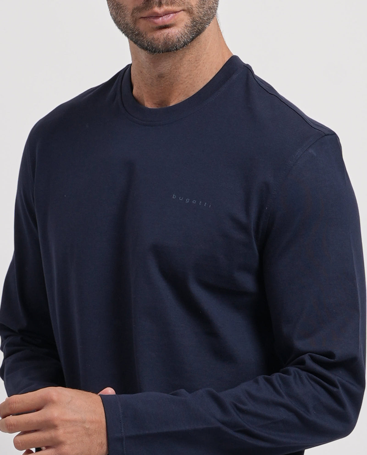 Maglia a manica lunga Bugatti uomo con logo 