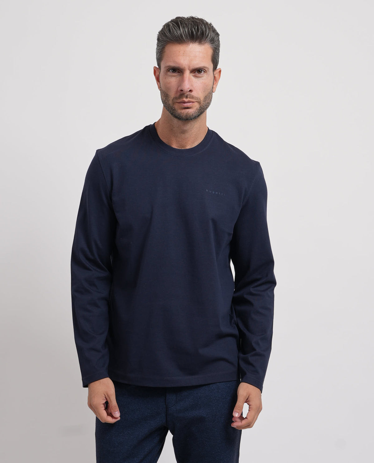 Maglia a manica lunga Bugatti uomo con logo 