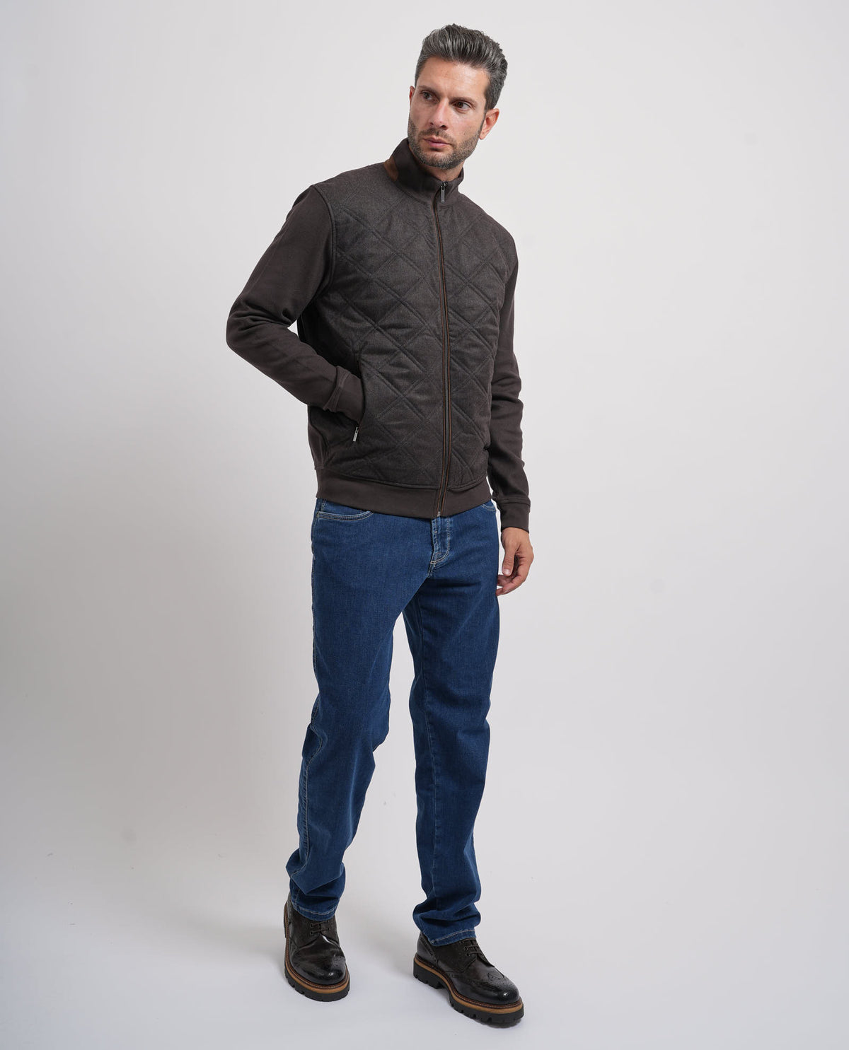 Maglione uomo Bugatti con pannello trapuntato 