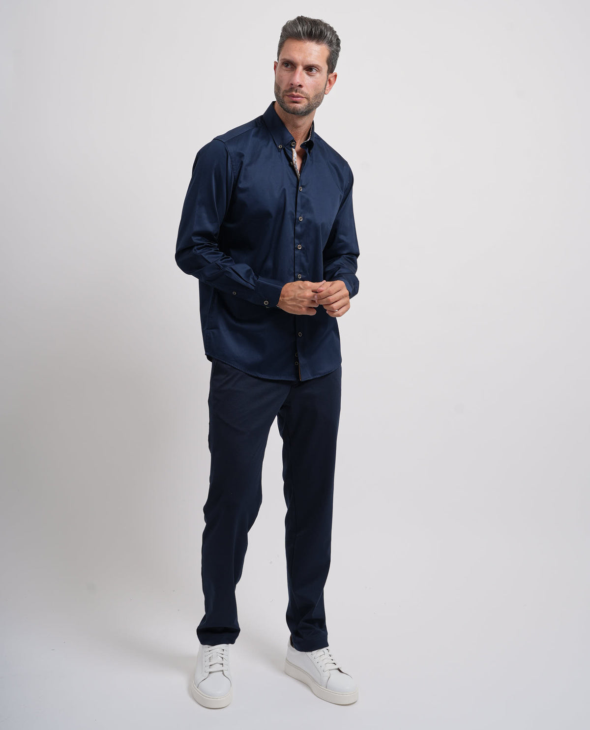 Camicia in cotone Bugatti uomo a tinta unita 