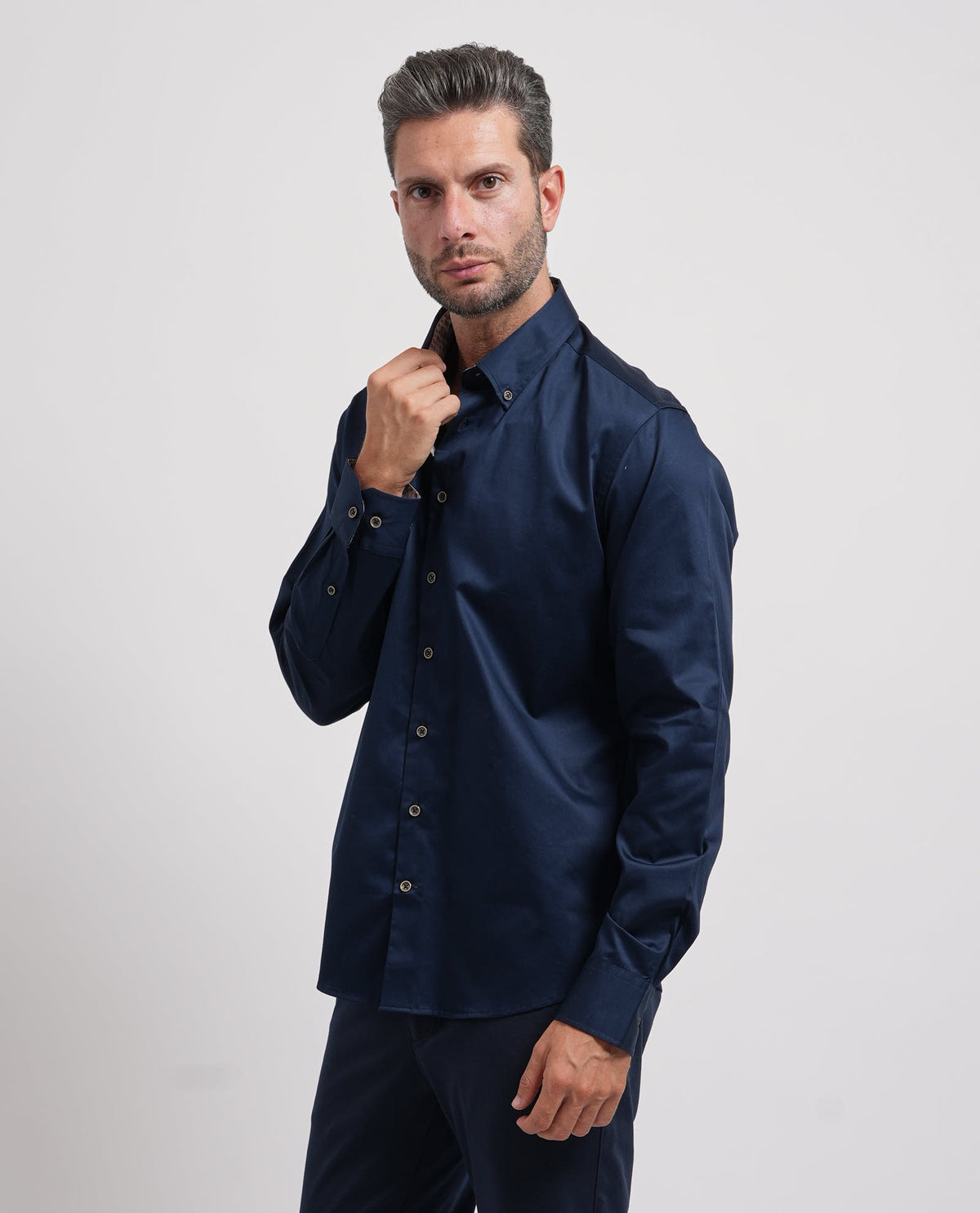 Camicia in cotone Bugatti uomo a tinta unita 