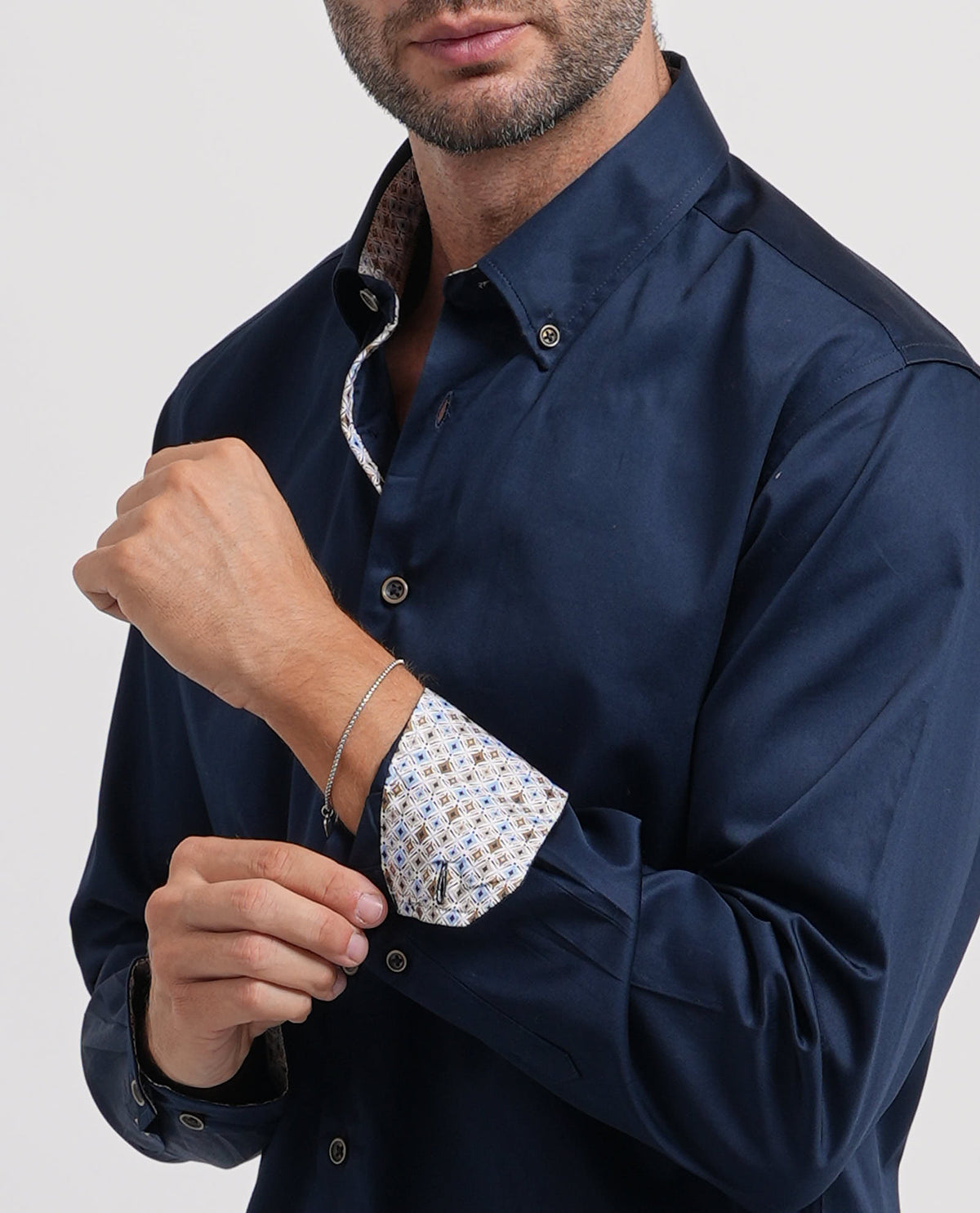 Camicia in cotone Bugatti uomo a tinta unita 