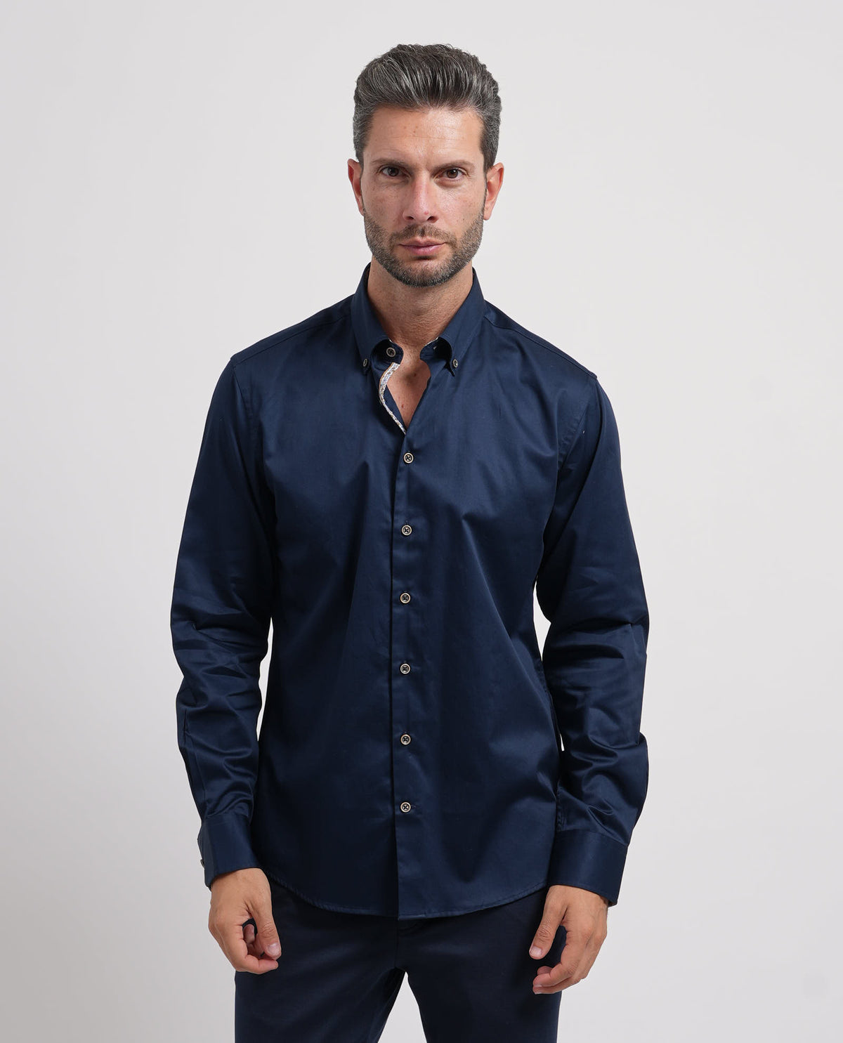 Camicia in cotone Bugatti uomo a tinta unita 