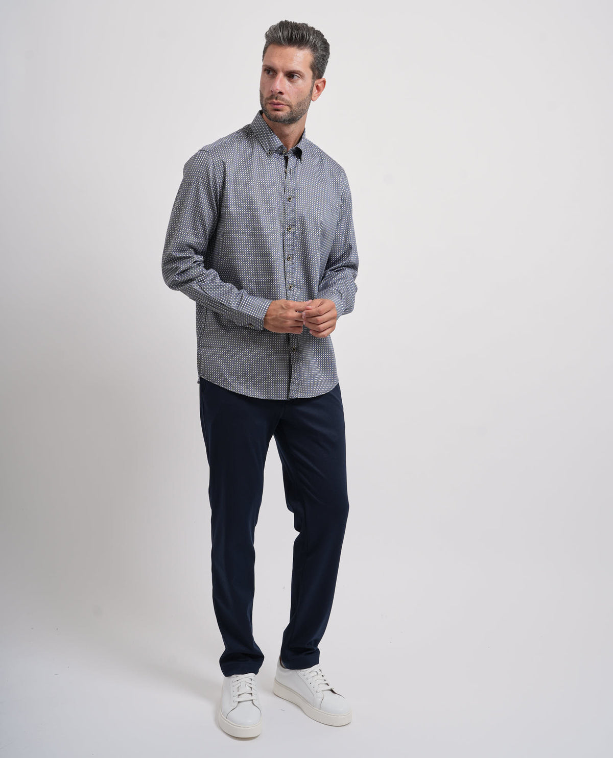 Camicia uomo Bugatti con micro motivo 
