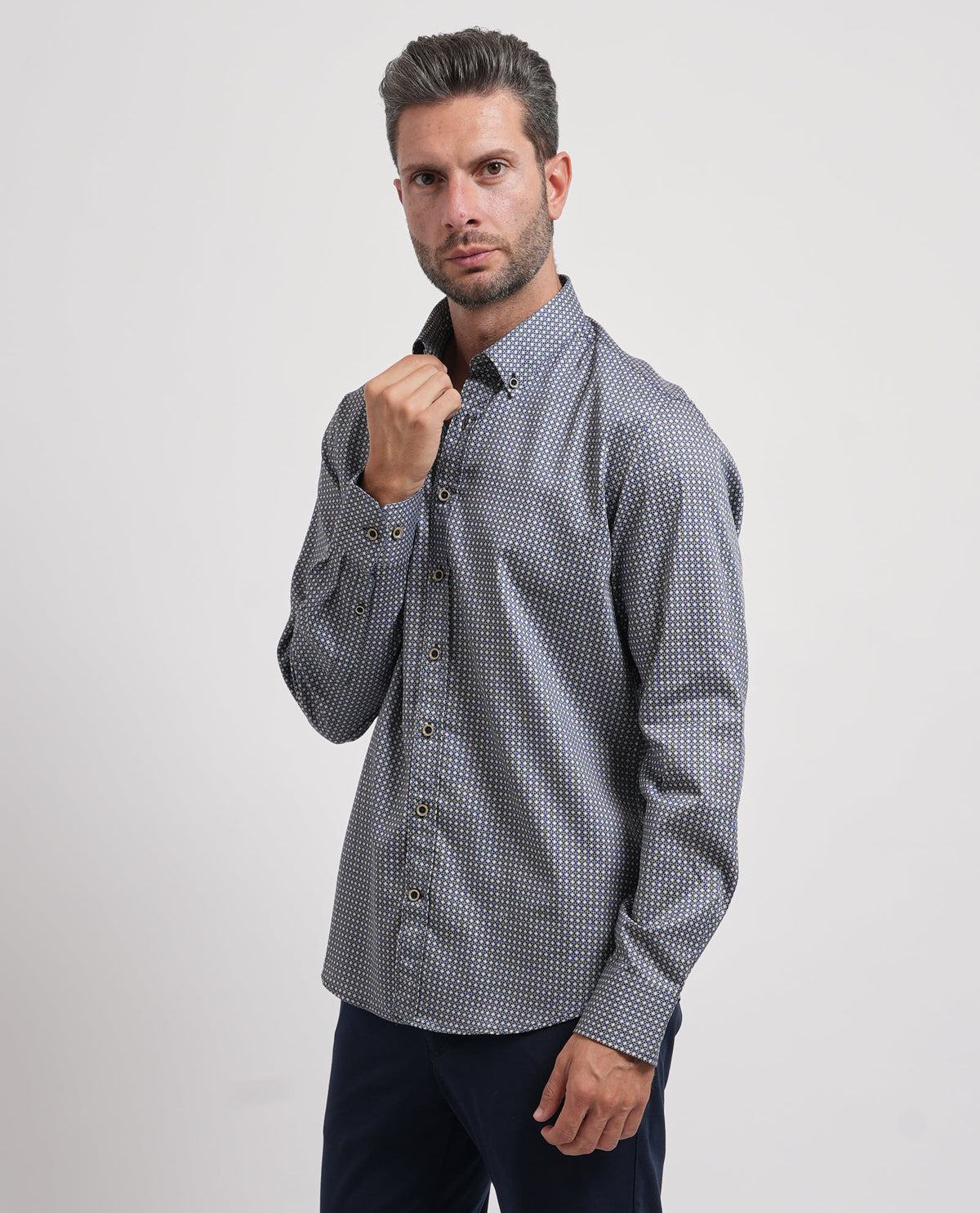 Camicia uomo Bugatti con micro motivo 