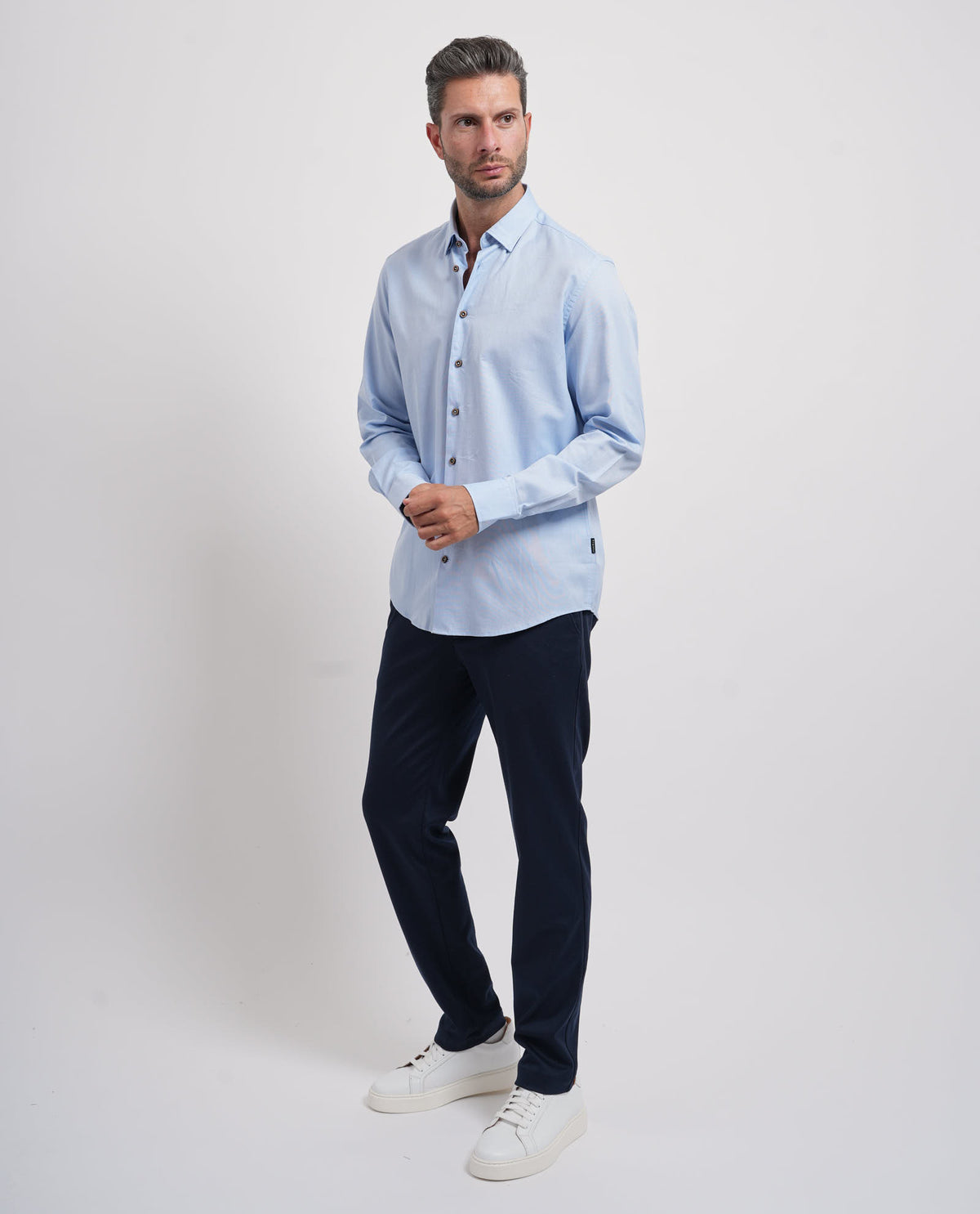 Camicia uomo Bugatti in cotone e tinta unita 