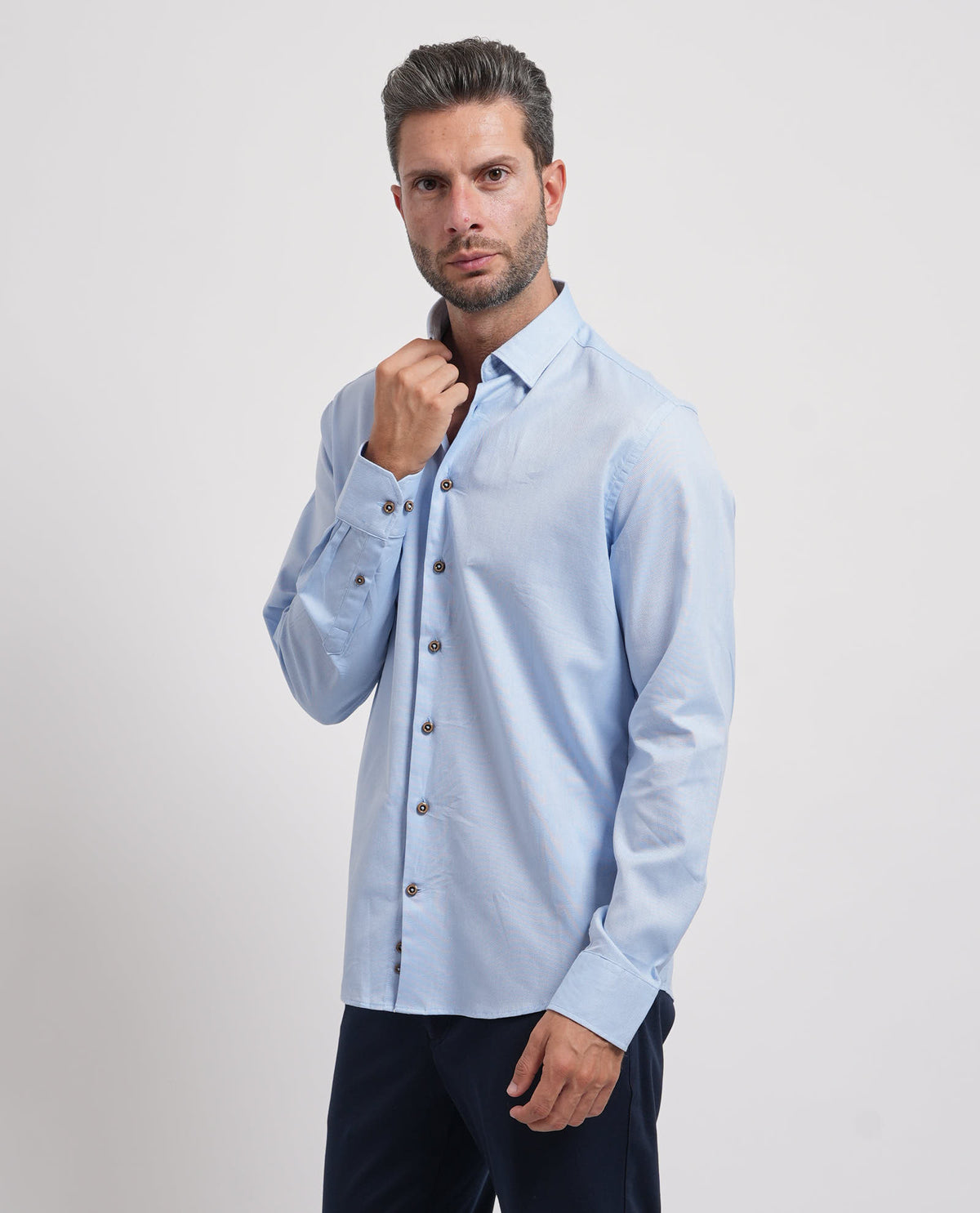 Camicia uomo Bugatti in cotone e tinta unita 
