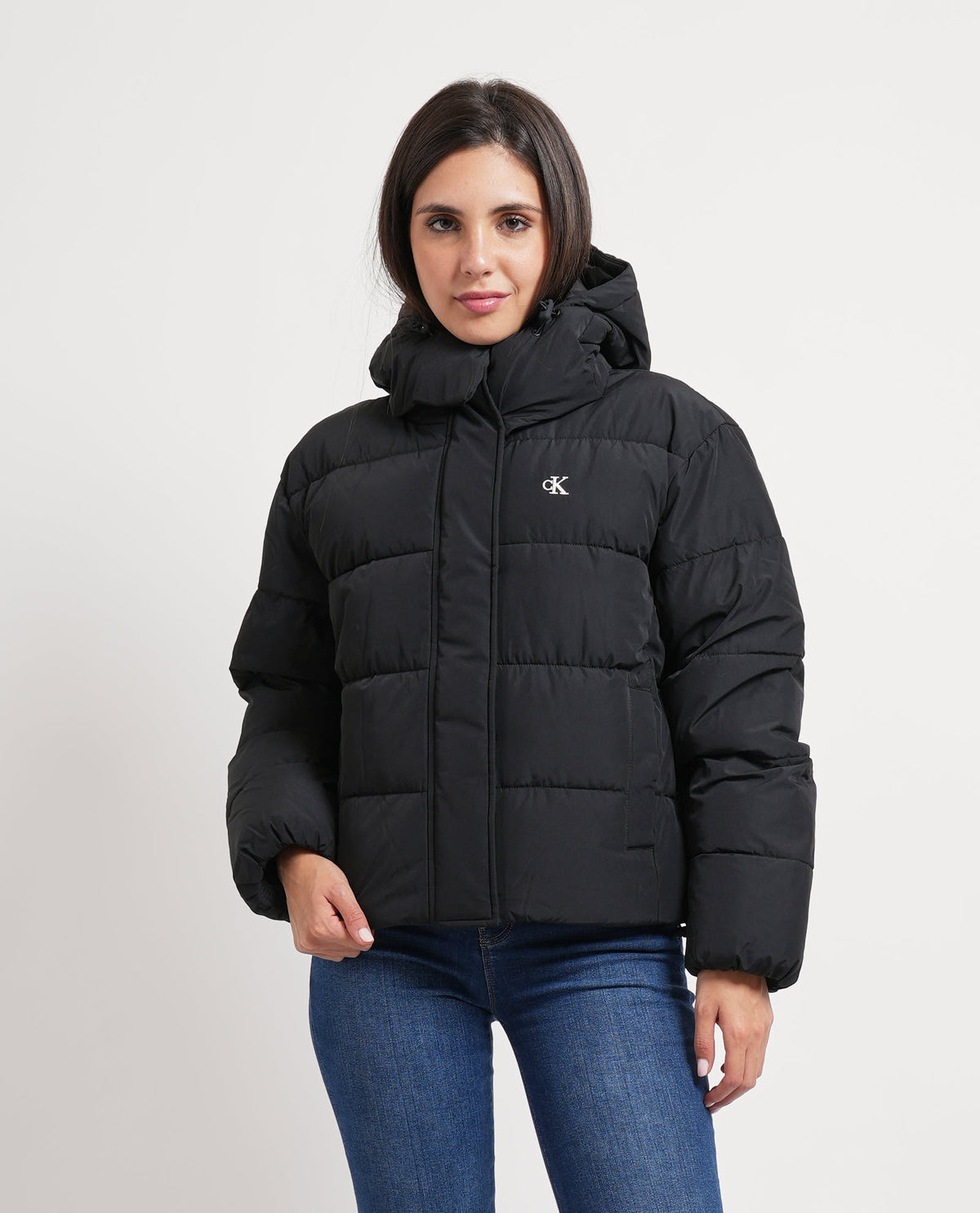 Piumino corto Calvin Klein donna con zip nascosta 
