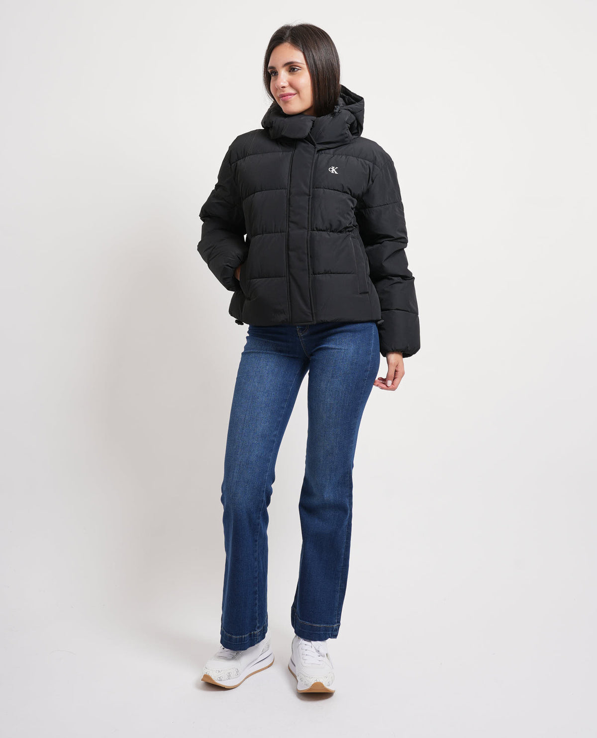 Piumino corto Calvin Klein donna con zip nascosta 