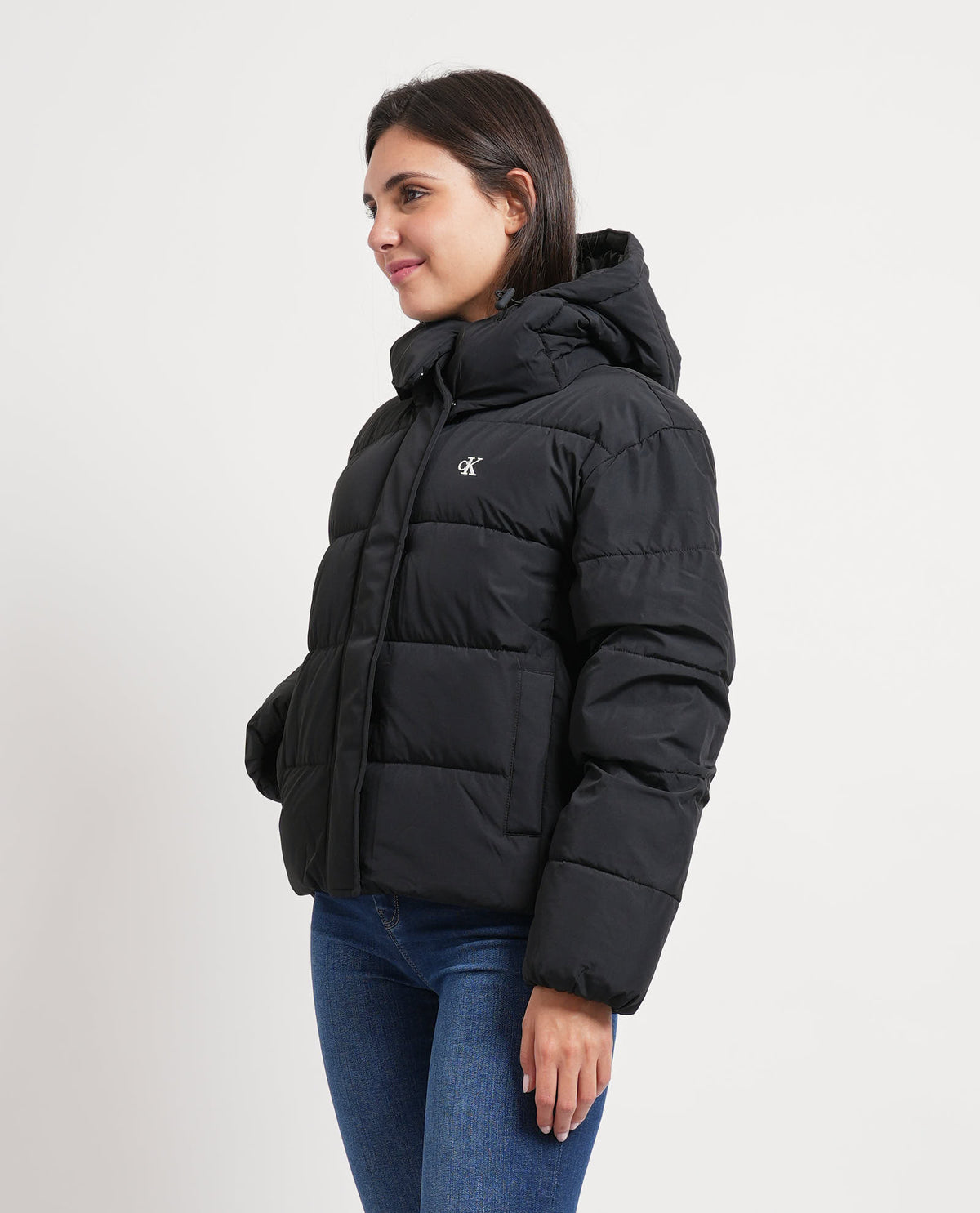 Piumino corto Calvin Klein donna con zip nascosta 