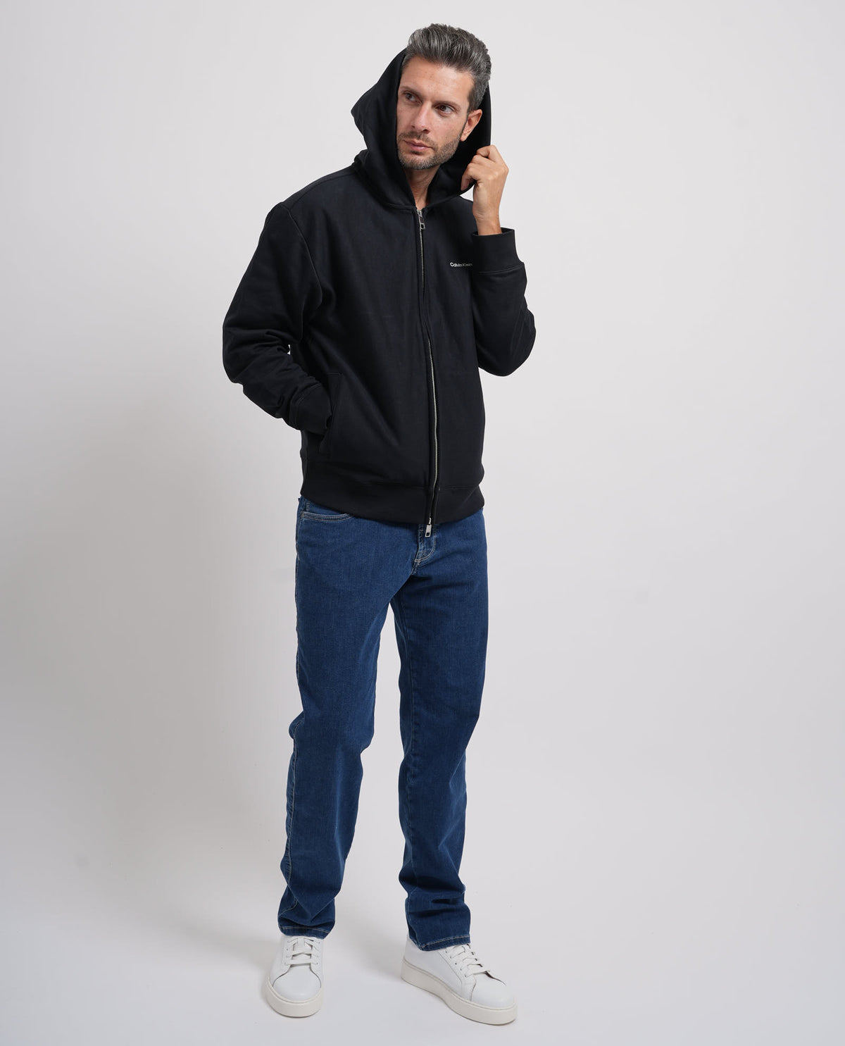 Felpa uomo Calvin Klein con cappuccio e logo 