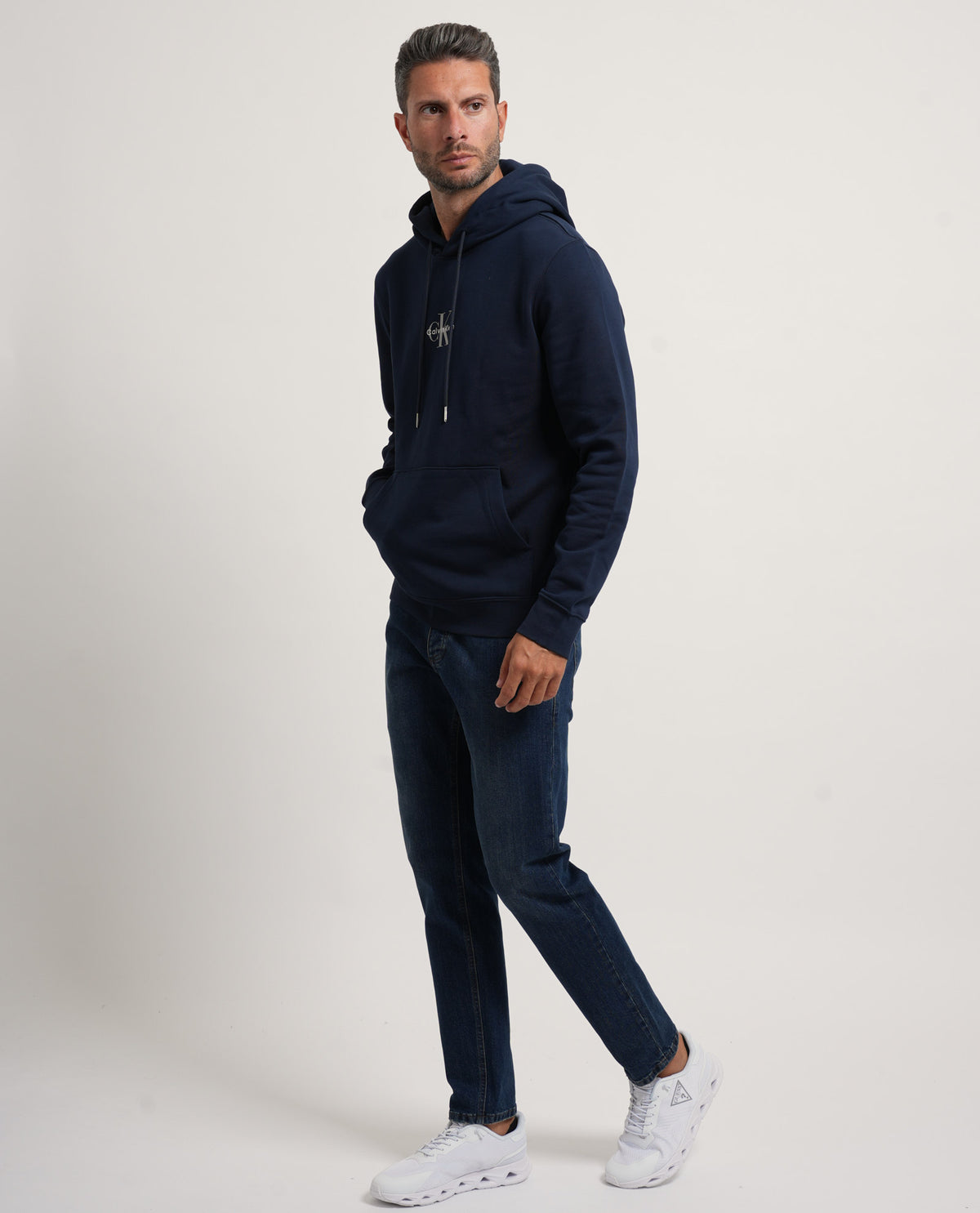 Felpa uomo Calvin Klein in cotone con logo 